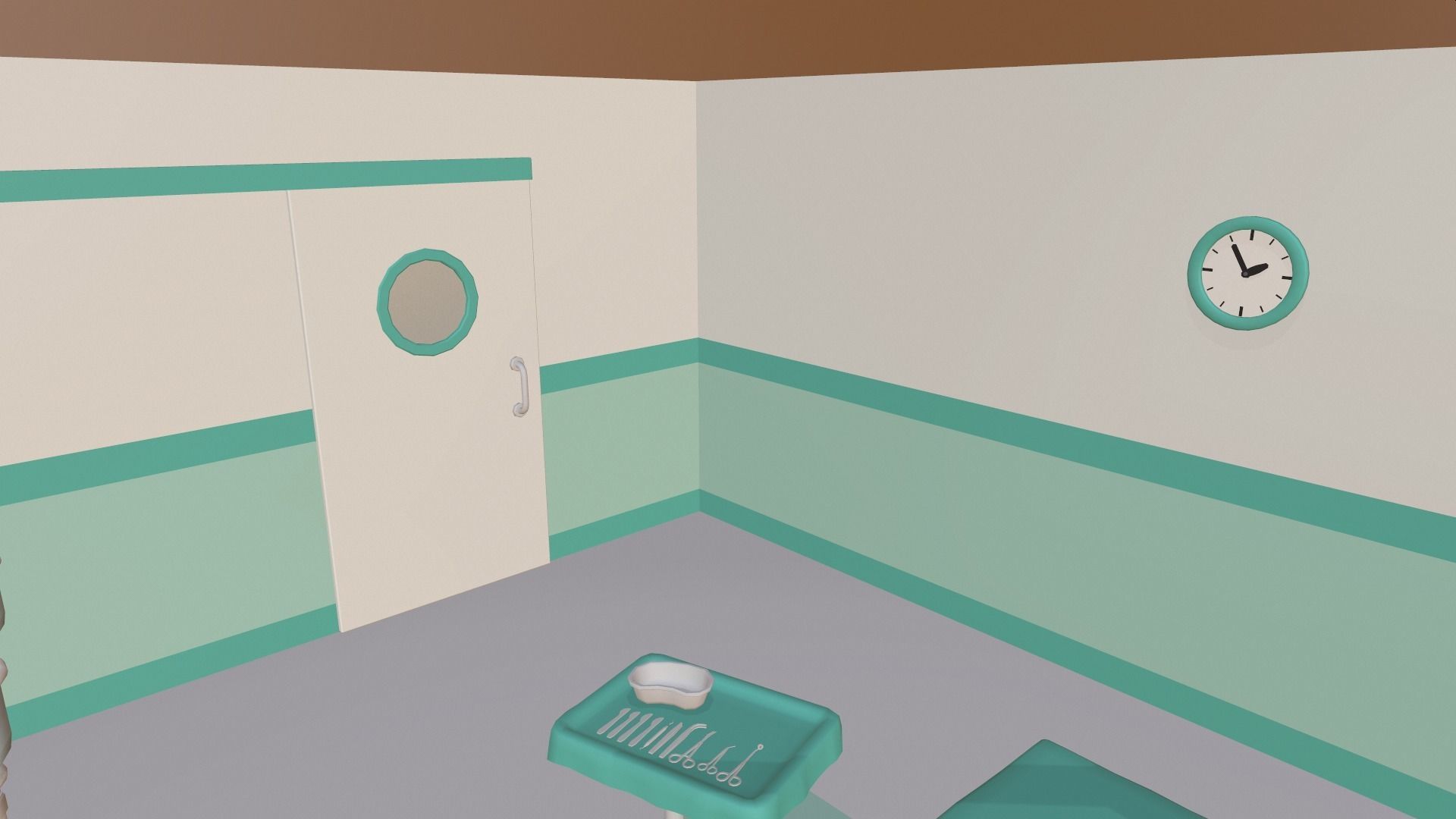 Cartoon operating room Low-poly 3D model_5