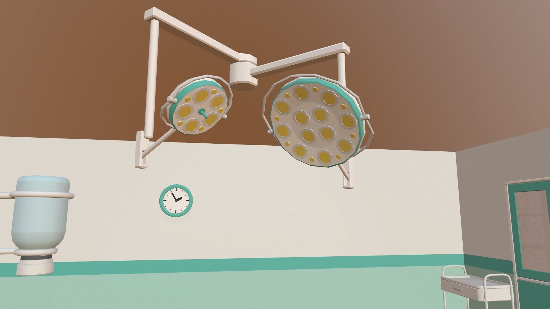 Cartoon operating room Low-poly 3D model_1