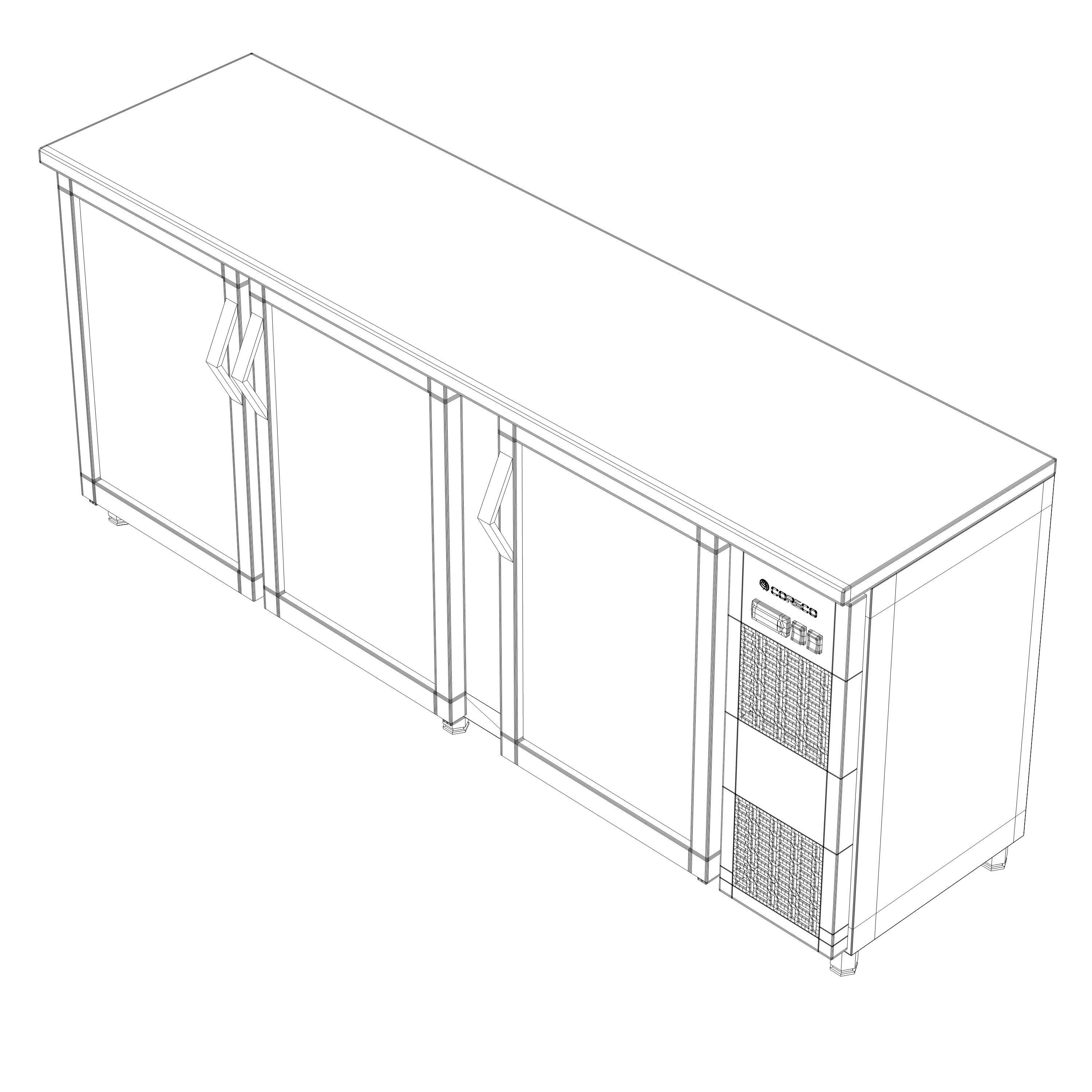 Back-bar Display Cooler SBE-200 Low-poly 3D model_6
