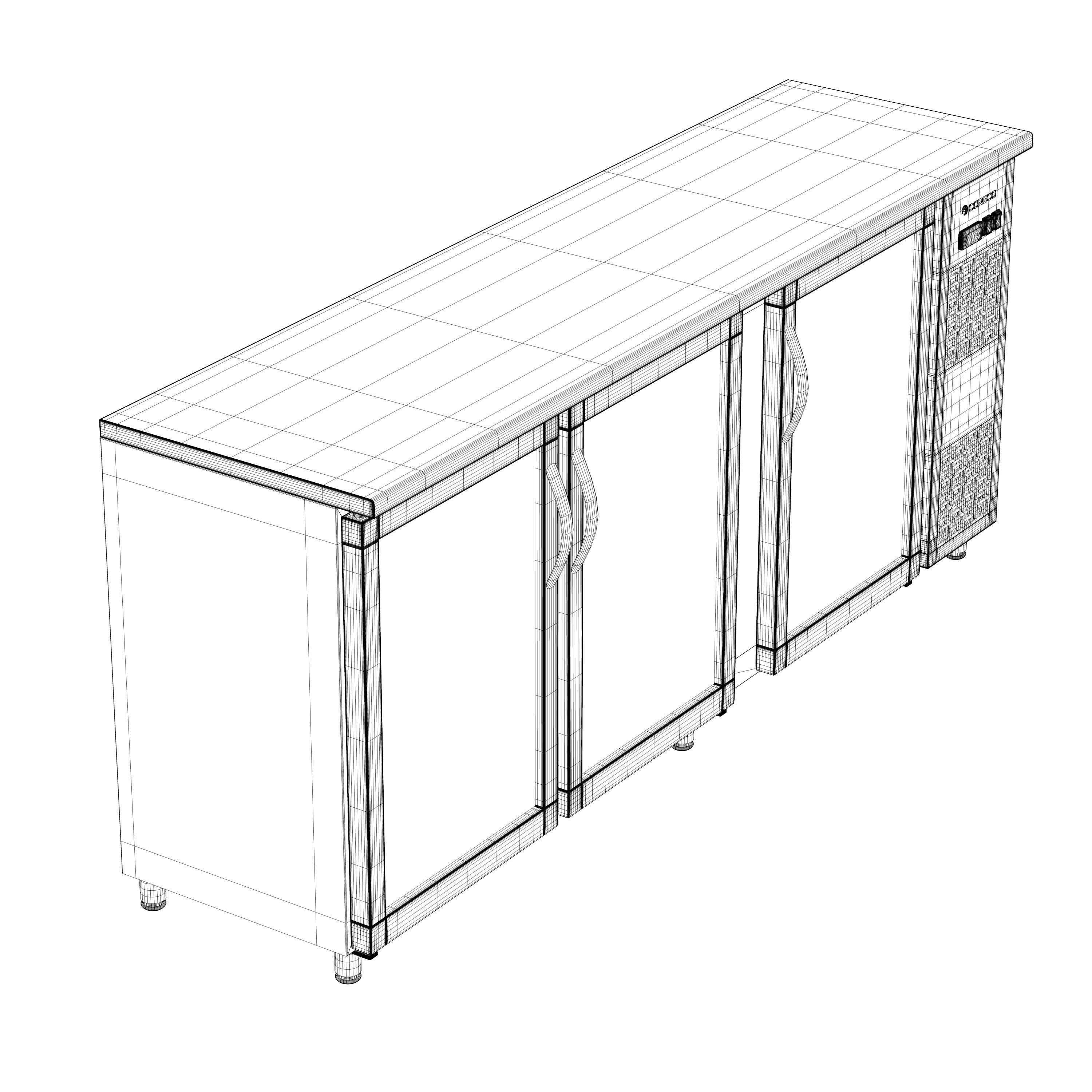 Back-bar Display Cooler SBE-200 Low-poly 3D model_5