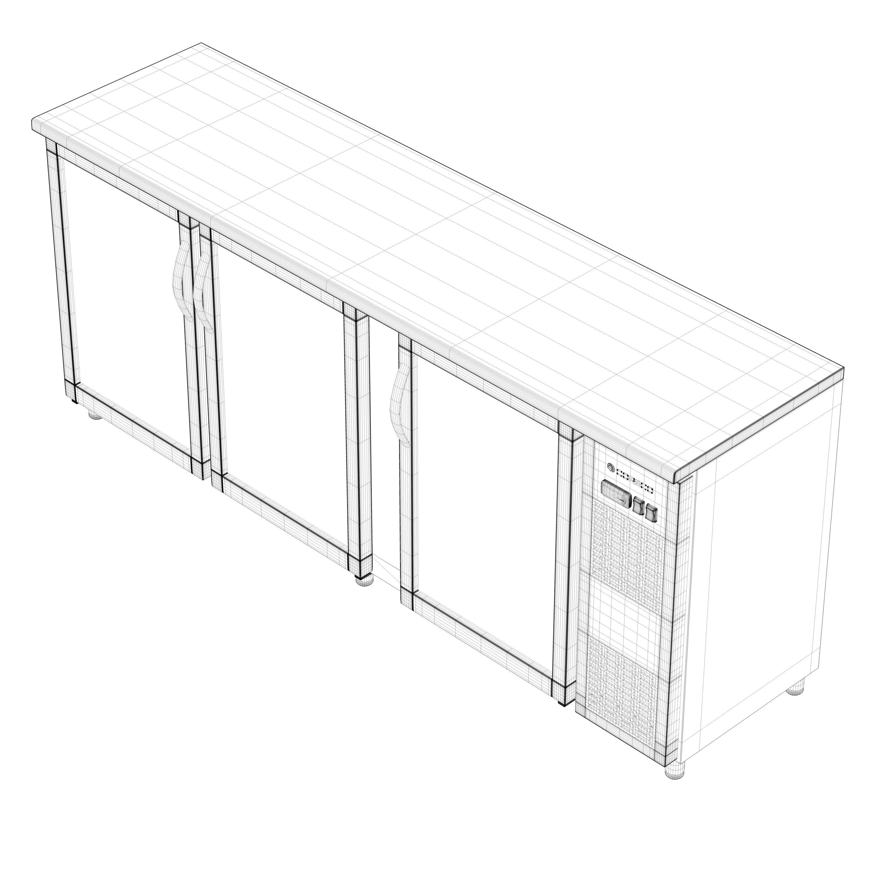 Back-bar Display Cooler SBE-200 Low-poly 3D model_4