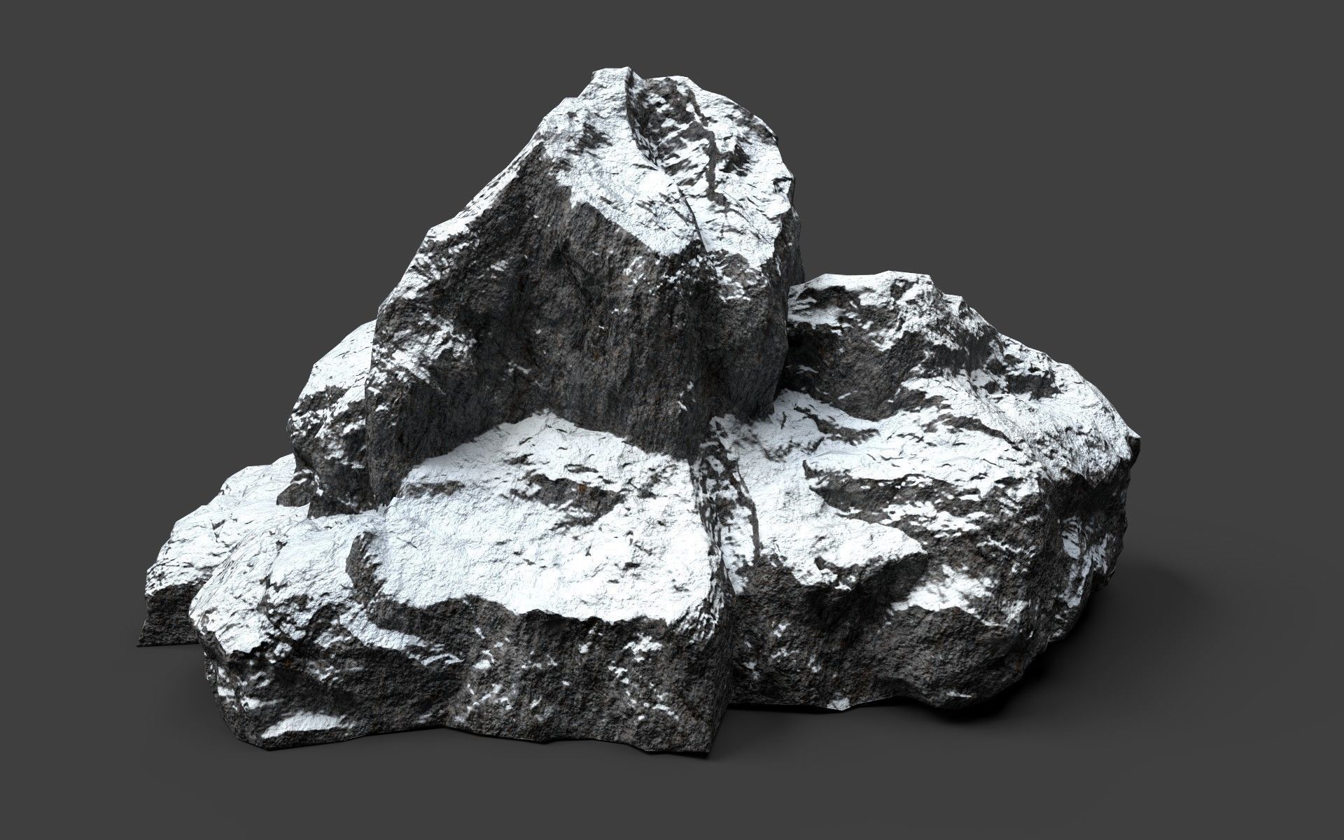 Snowy Rock 4-5 Low-poly 3D model_3