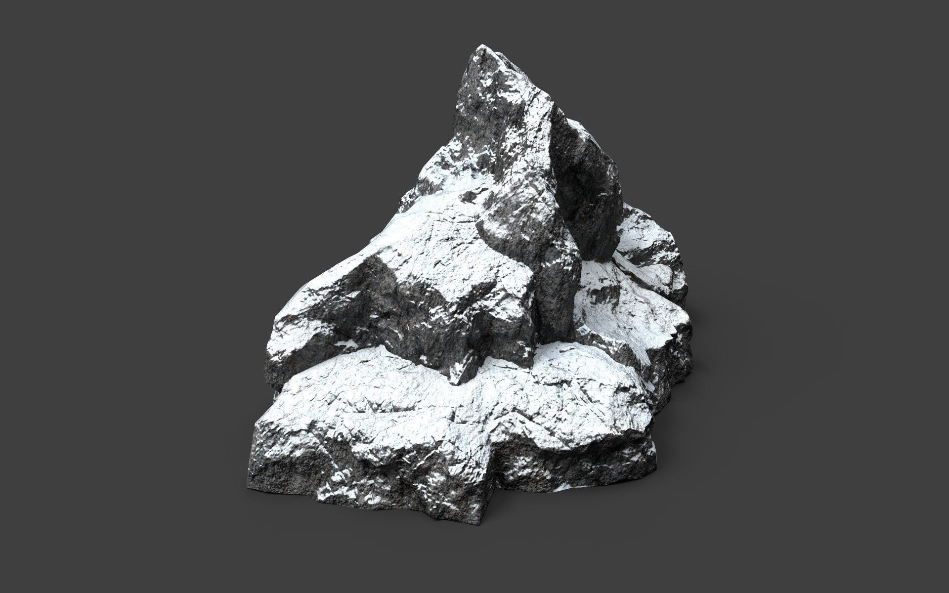 Snowy Rock 4-5 Low-poly 3D model_2