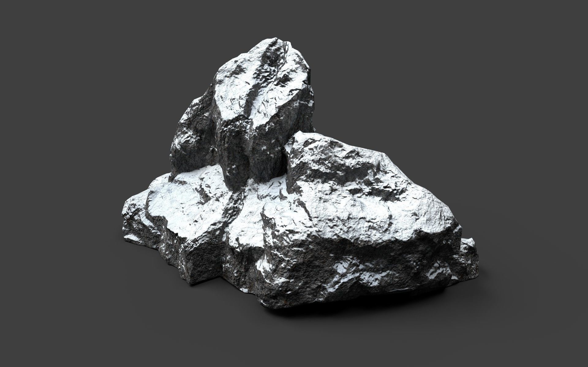 Snowy Rock 4-5 Low-poly 3D model_4