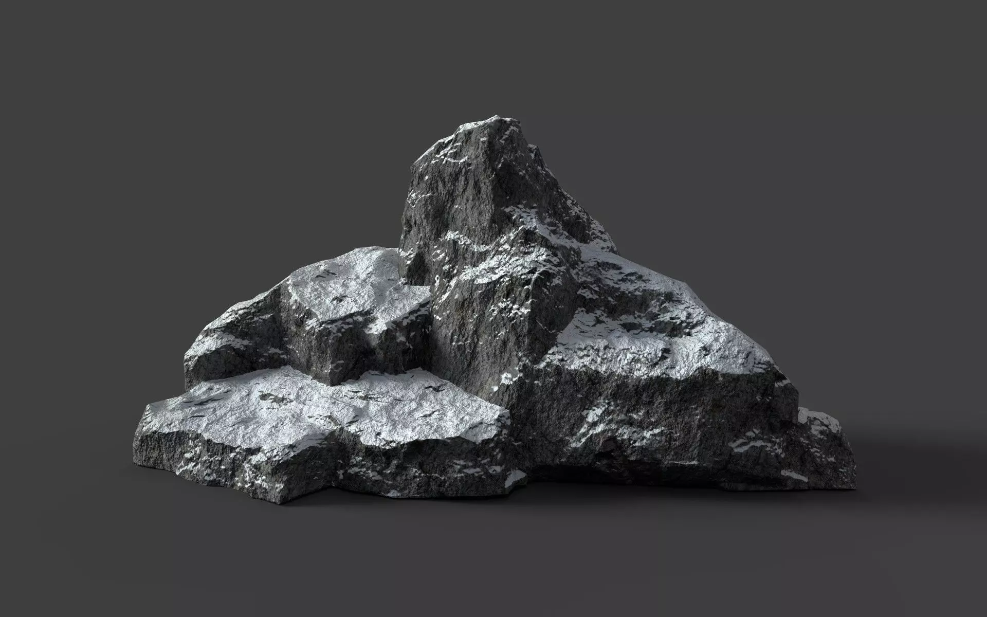 Snowy Rock 4-5 Low-poly 3D model_0