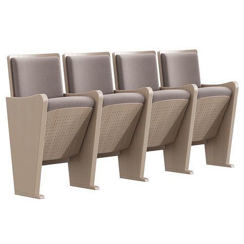 auditorium chair 4 seat 3D model