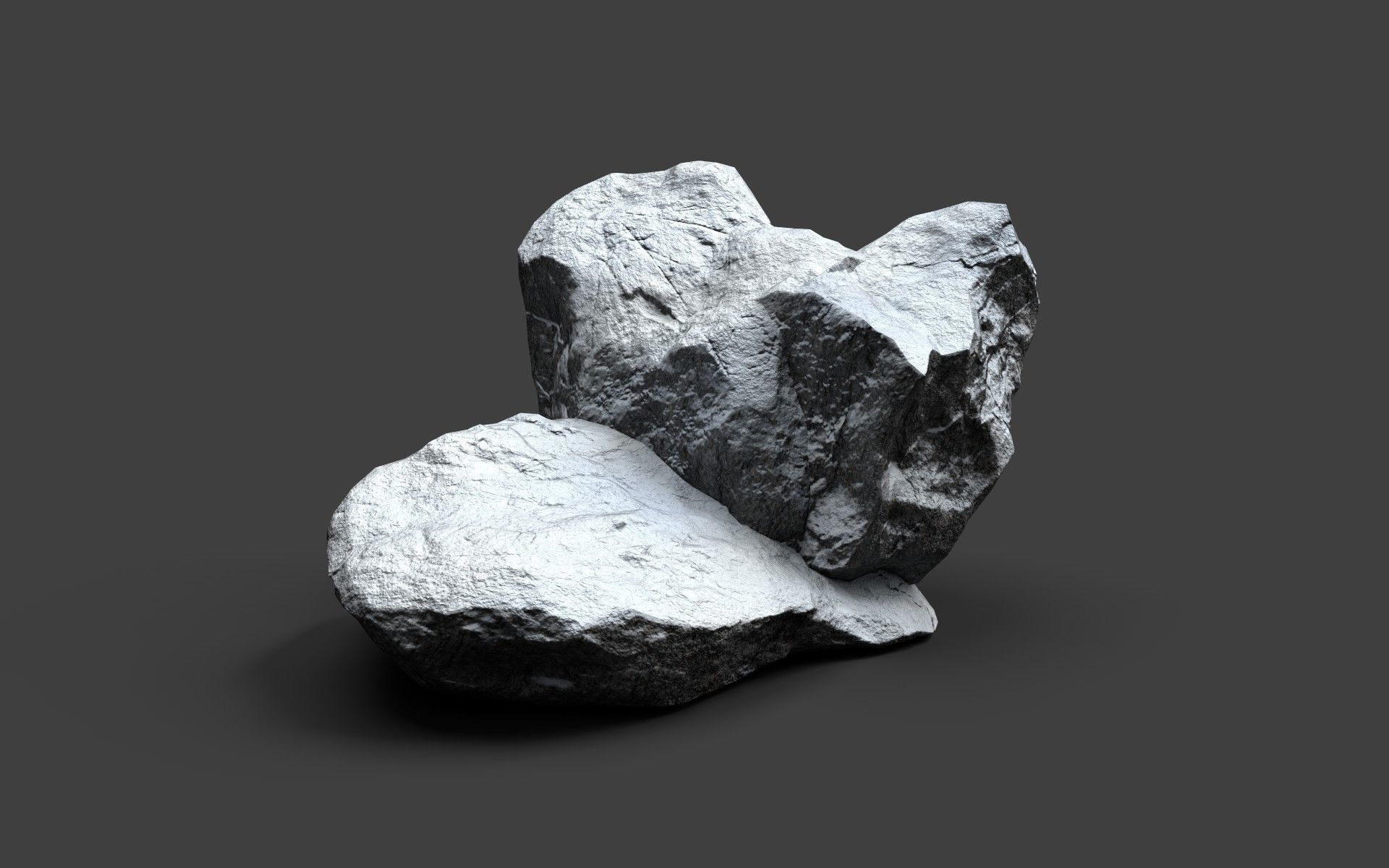 Snowy Rock 4-8 Low-poly 3D model_5