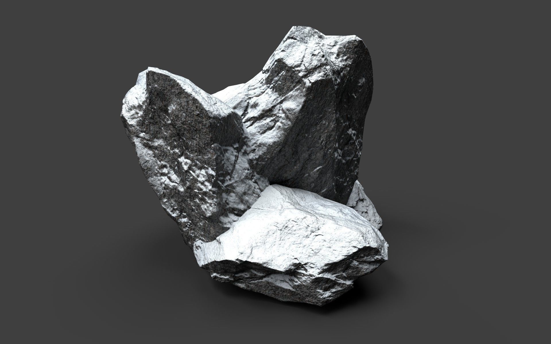 Snowy Rock 4-8 Low-poly 3D model_2