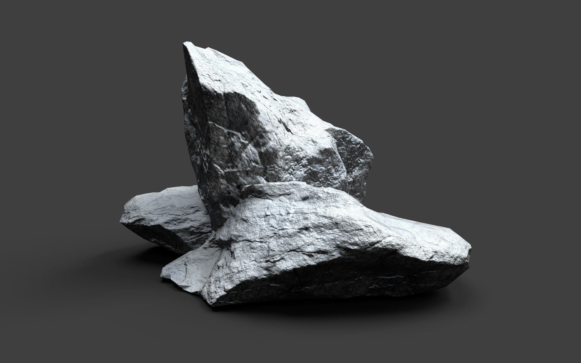 Snowy Rock 4-8 Low-poly 3D model_1