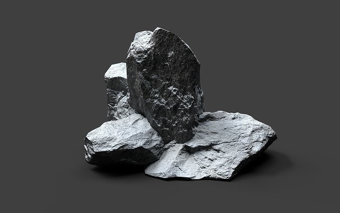 Snowy Rock 4-8 Low-poly 3D model