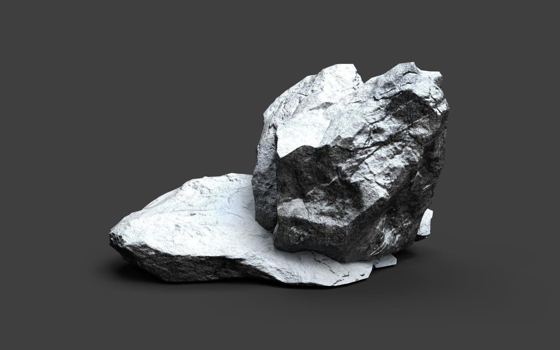 Snowy Rock 4-8 Low-poly 3D model_6