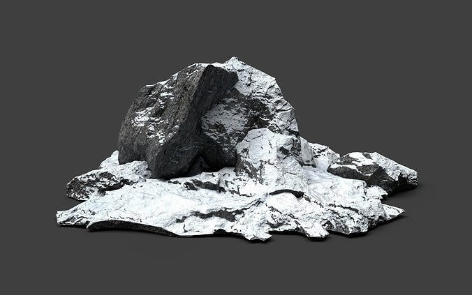 Snowy Rock 4-9 Low-poly 3D model