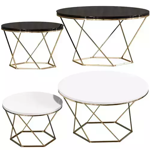 Indiskie Round Marble Nesting Coffee Table Collection