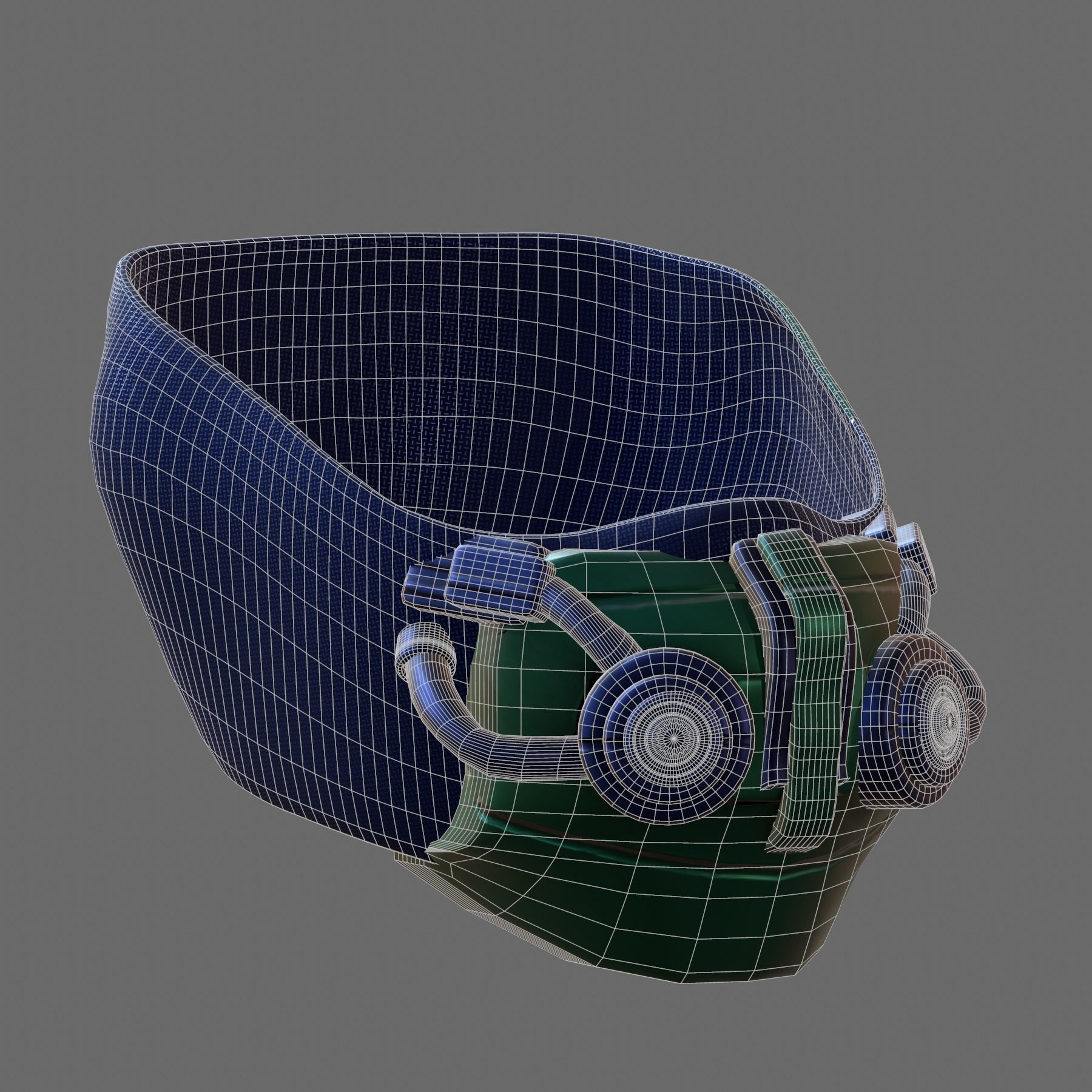 Gas mask helmet 3d model scifi Low-poly Low-poly 3D model_6