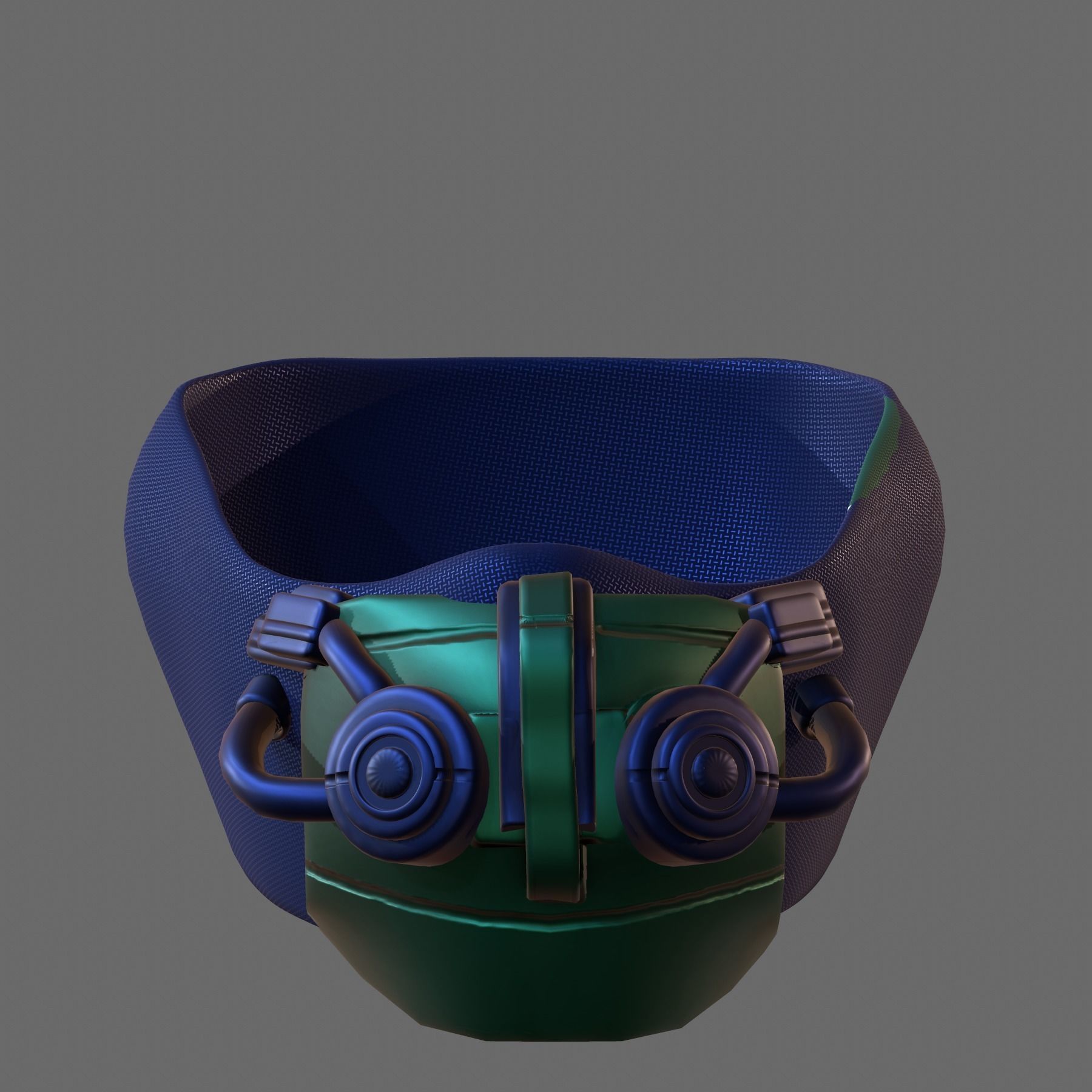 Gas mask helmet 3d model scifi Low-poly Low-poly 3D model_2