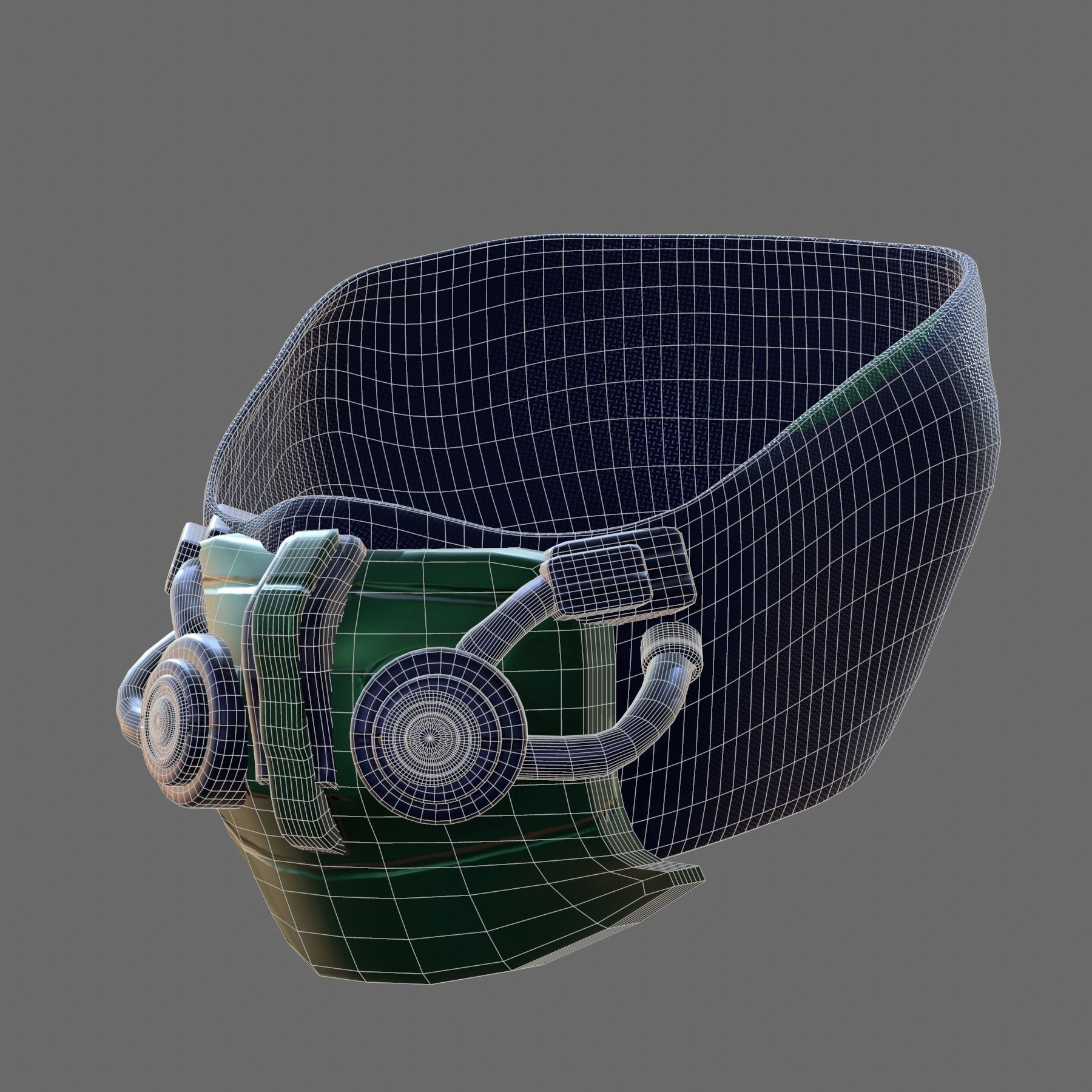 Gas mask helmet 3d model scifi Low-poly Low-poly 3D model_5