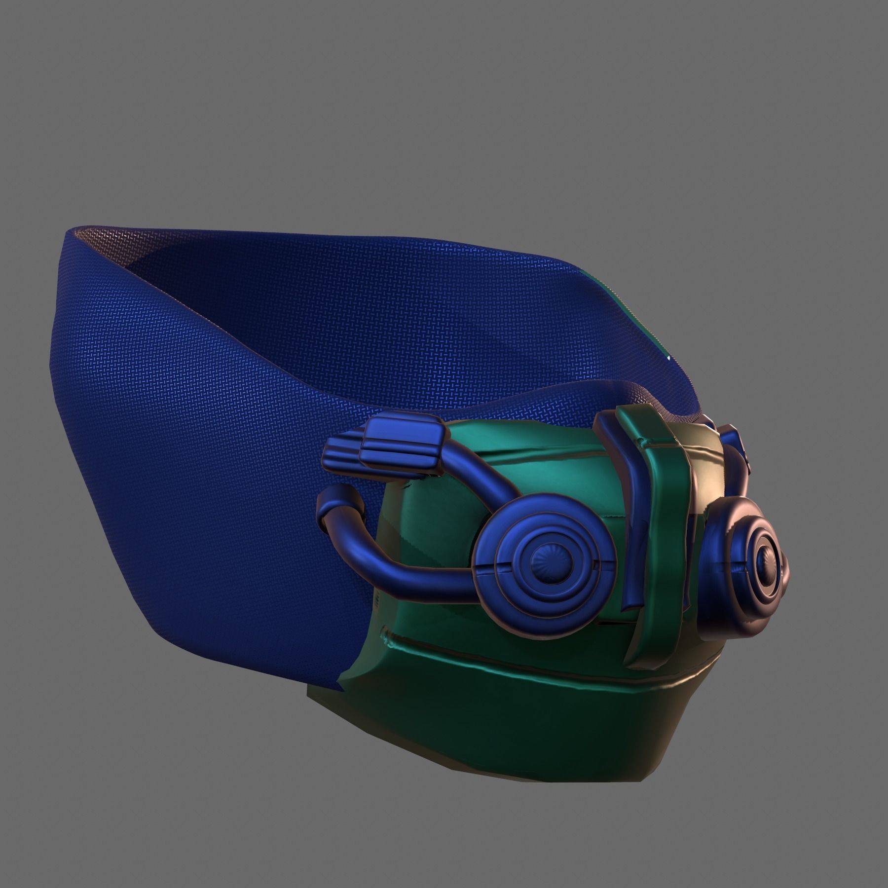 Gas mask helmet 3d model scifi Low-poly Low-poly 3D model_3