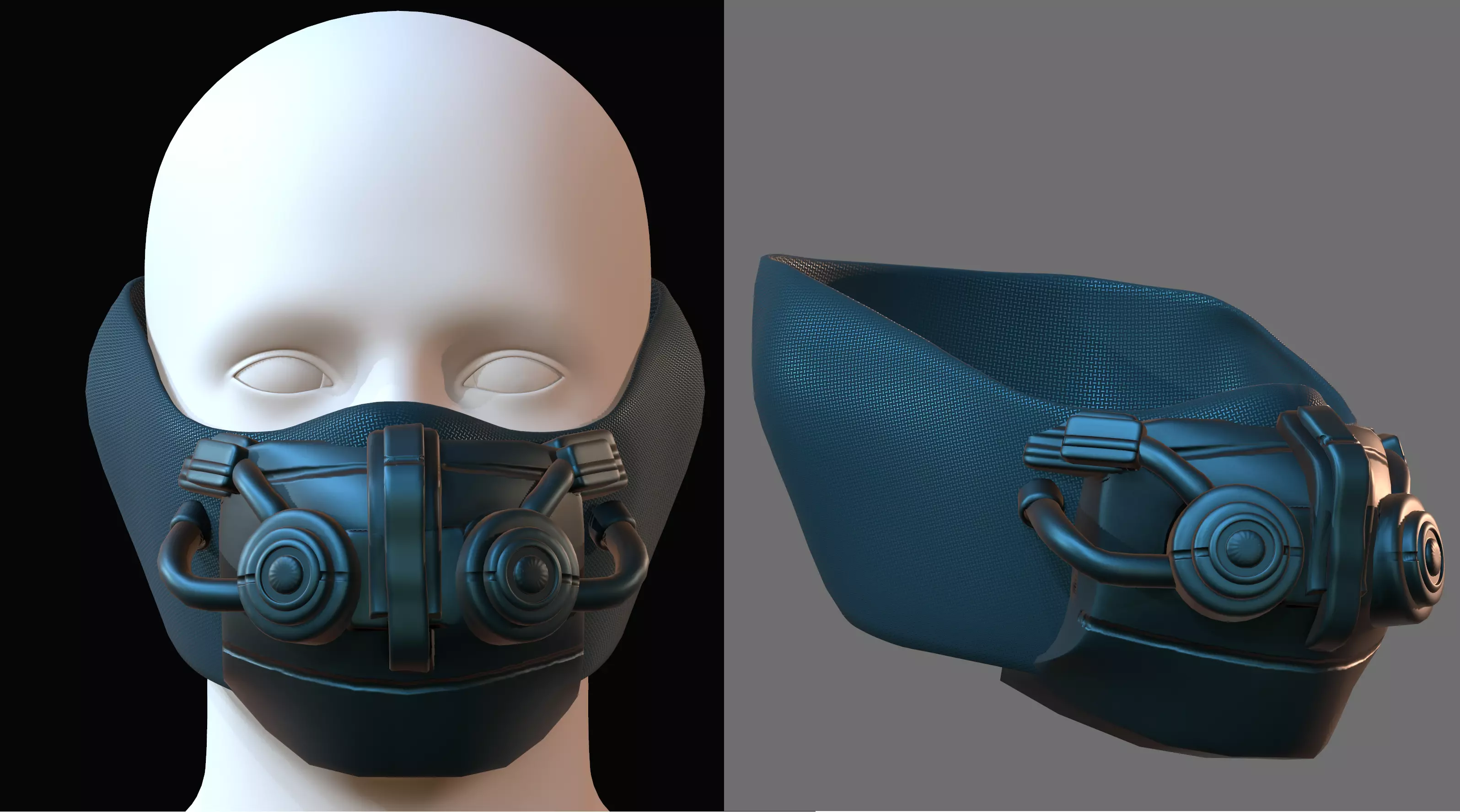 Gas mask helmet 3d model scifi Low-poly Low-poly 3D model