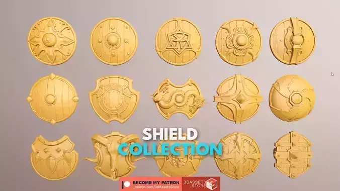 Weapon - Shield Collection High Poly