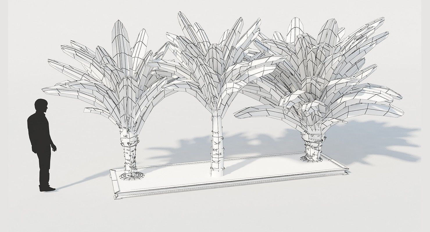 Palm Tree Set 2 Low Poly Low-poly 3D model_6