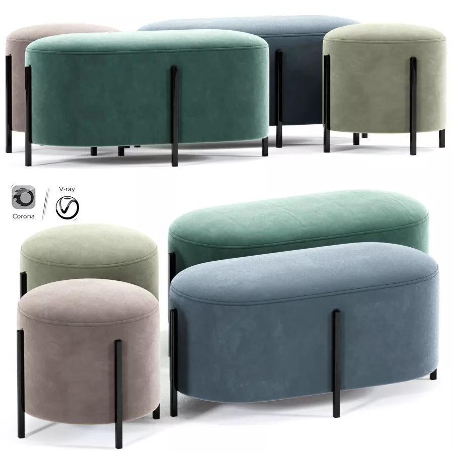 Love Joy Pouf And Ottoman 3D model
