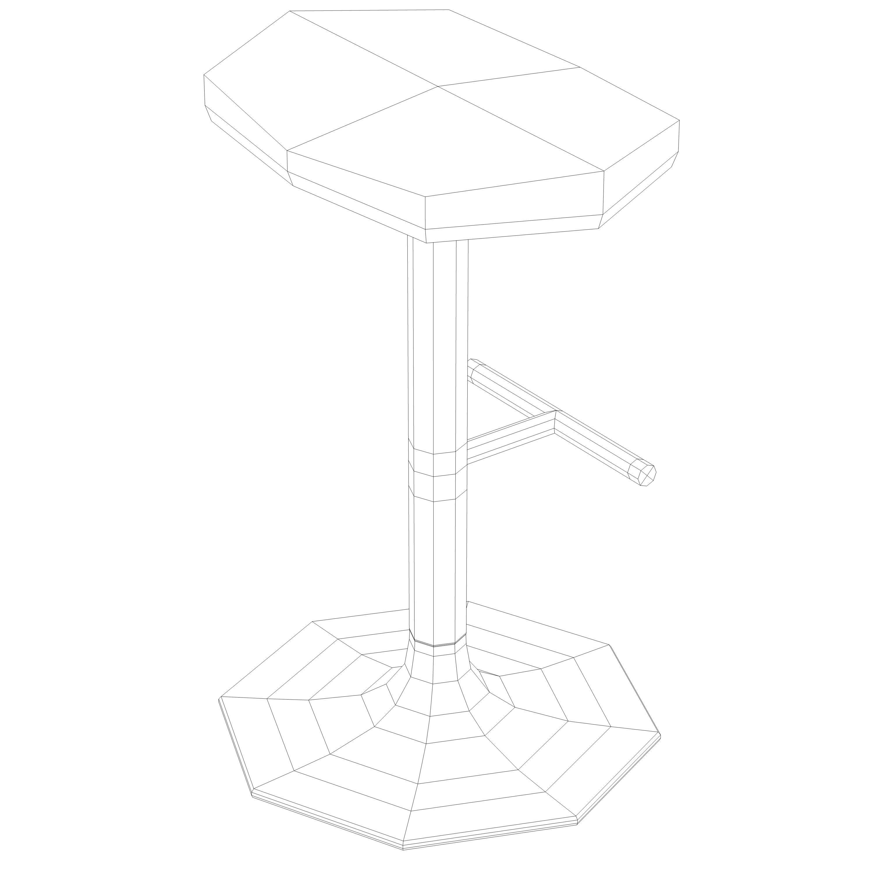 Infinity Flink Stool 660 Low-poly 3D model_7