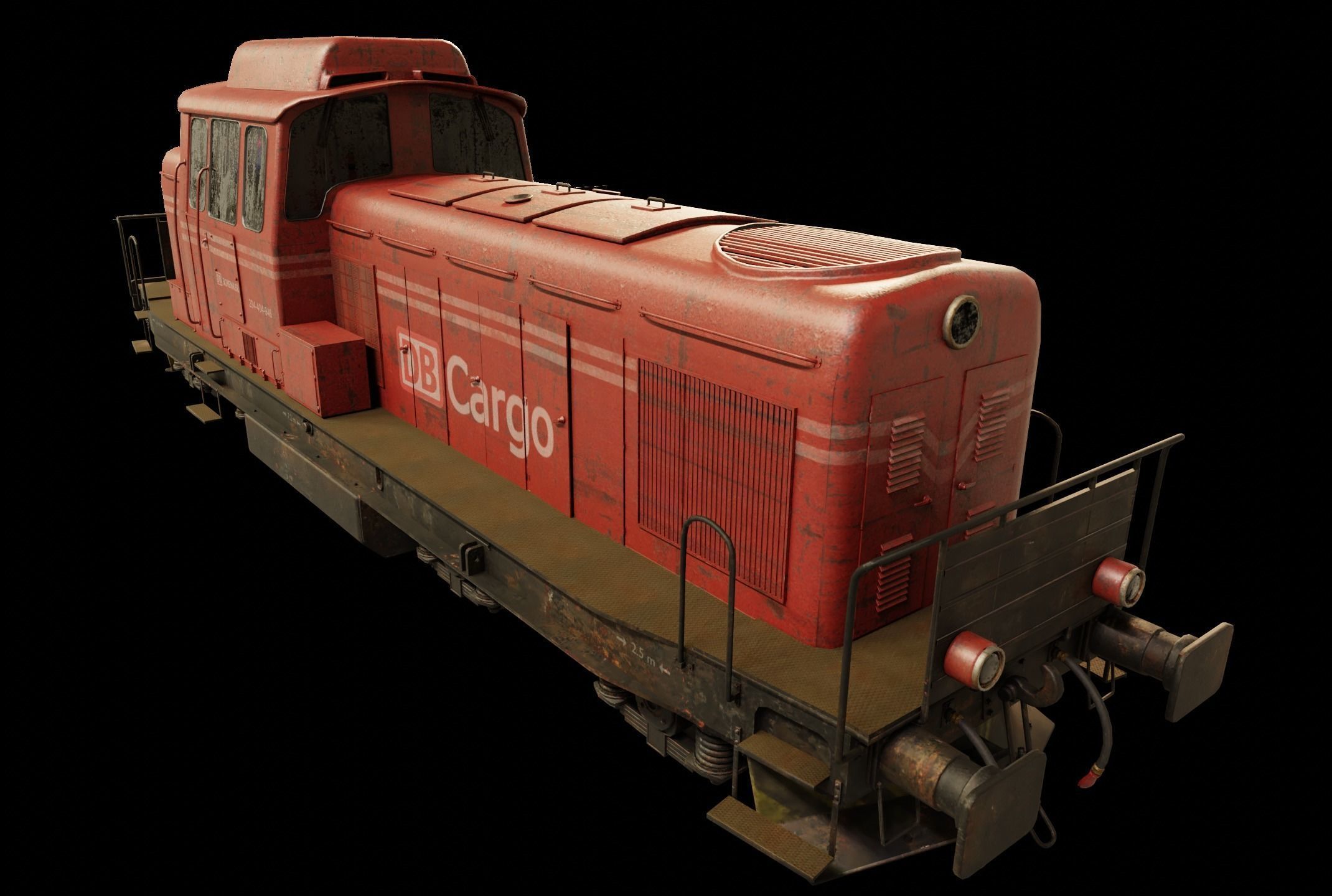 Railway Locomotive Low-poly 3D model_12