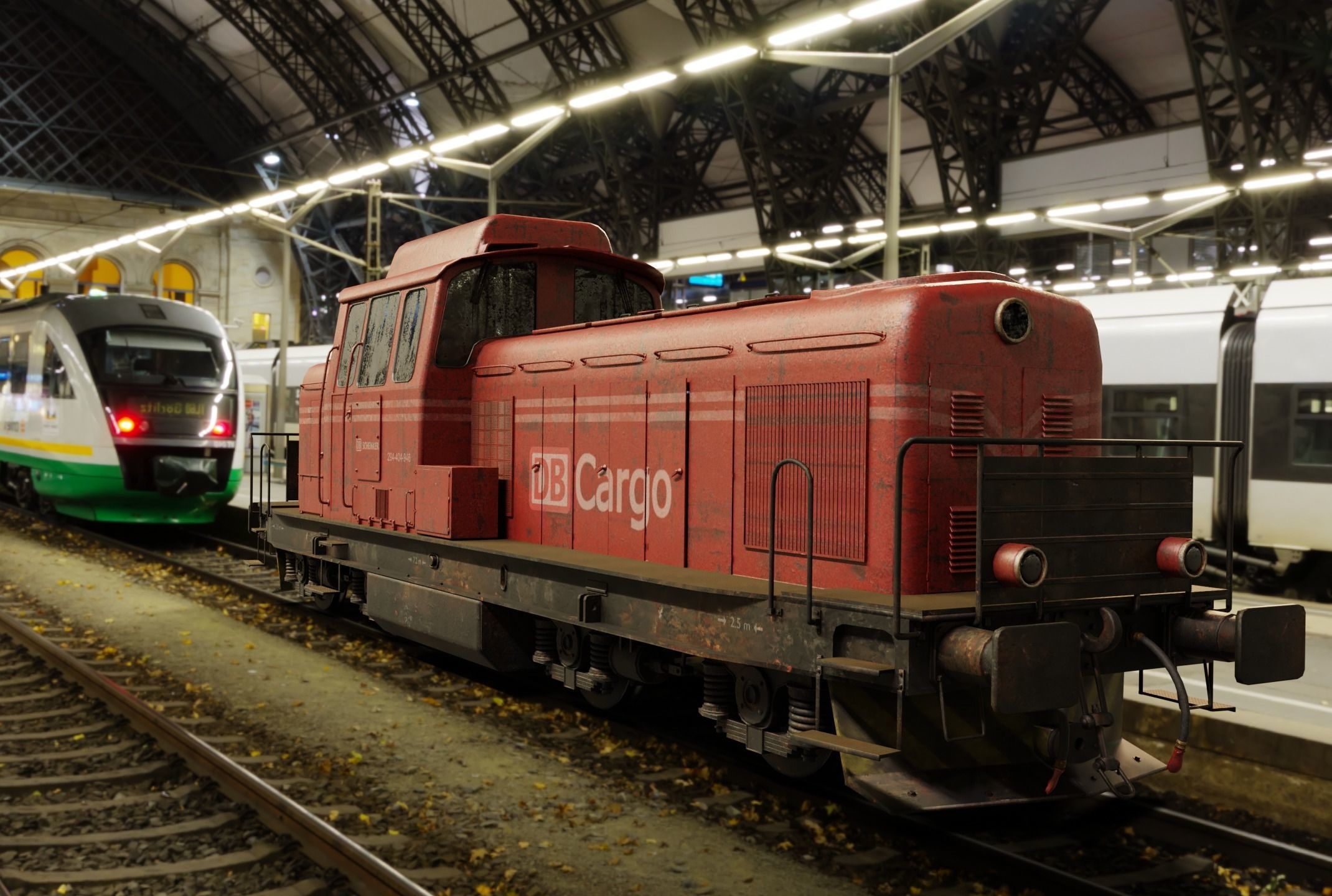 Railway Locomotive Low-poly 3D model_5