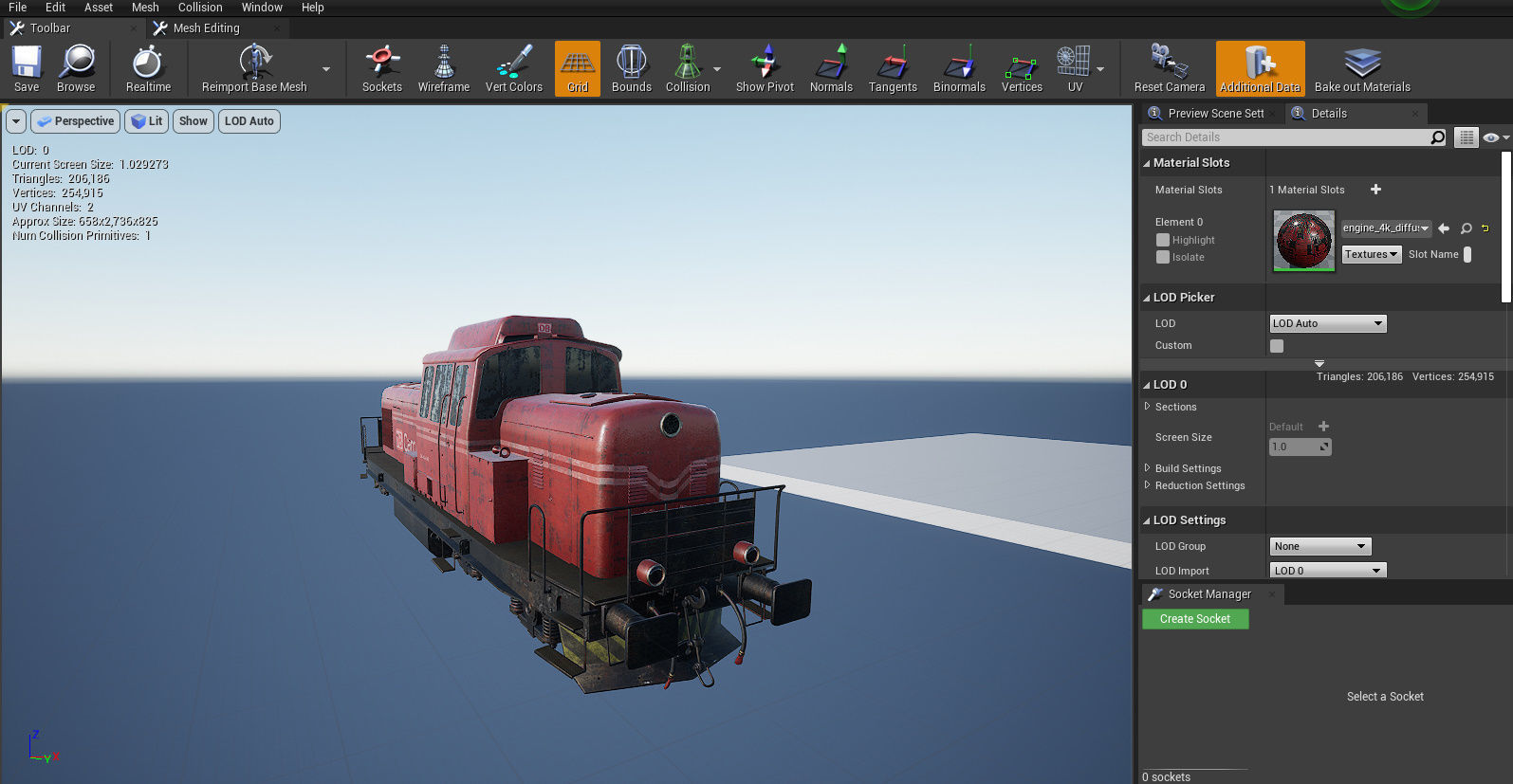 Railway Locomotive Low-poly 3D model_19