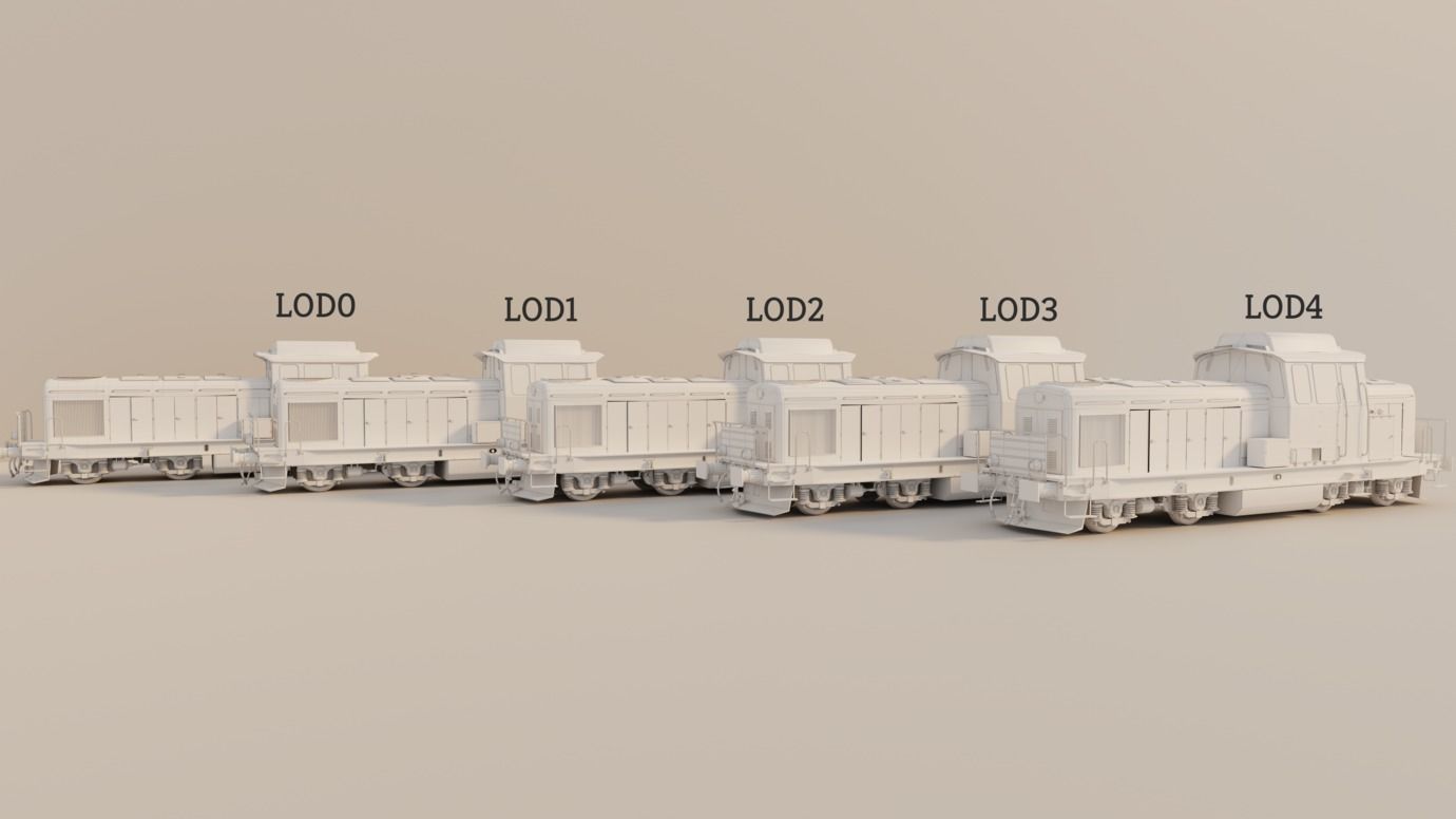 Railway Locomotive Low-poly 3D model_3