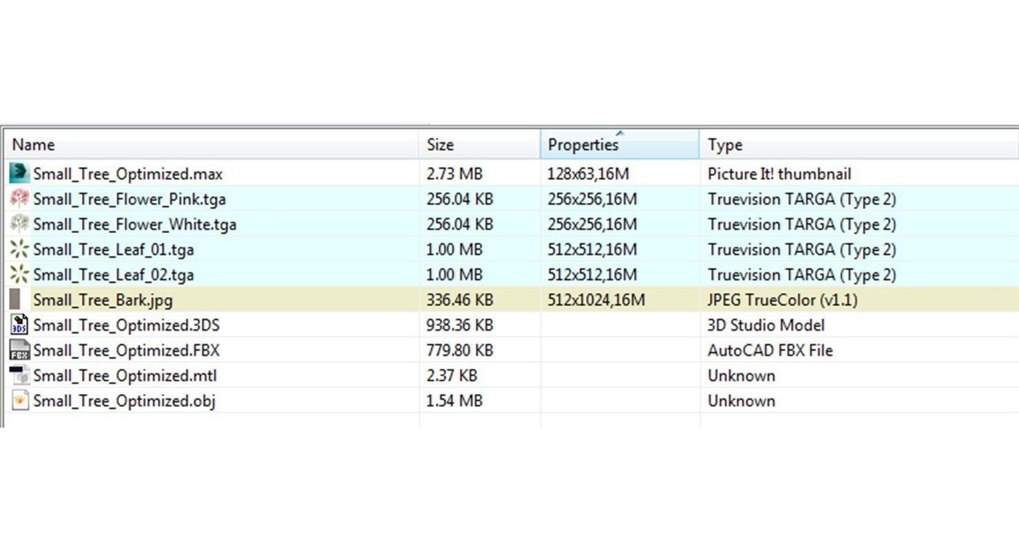 Peltophorum Flower 2 Trees Low-poly 3D model_11