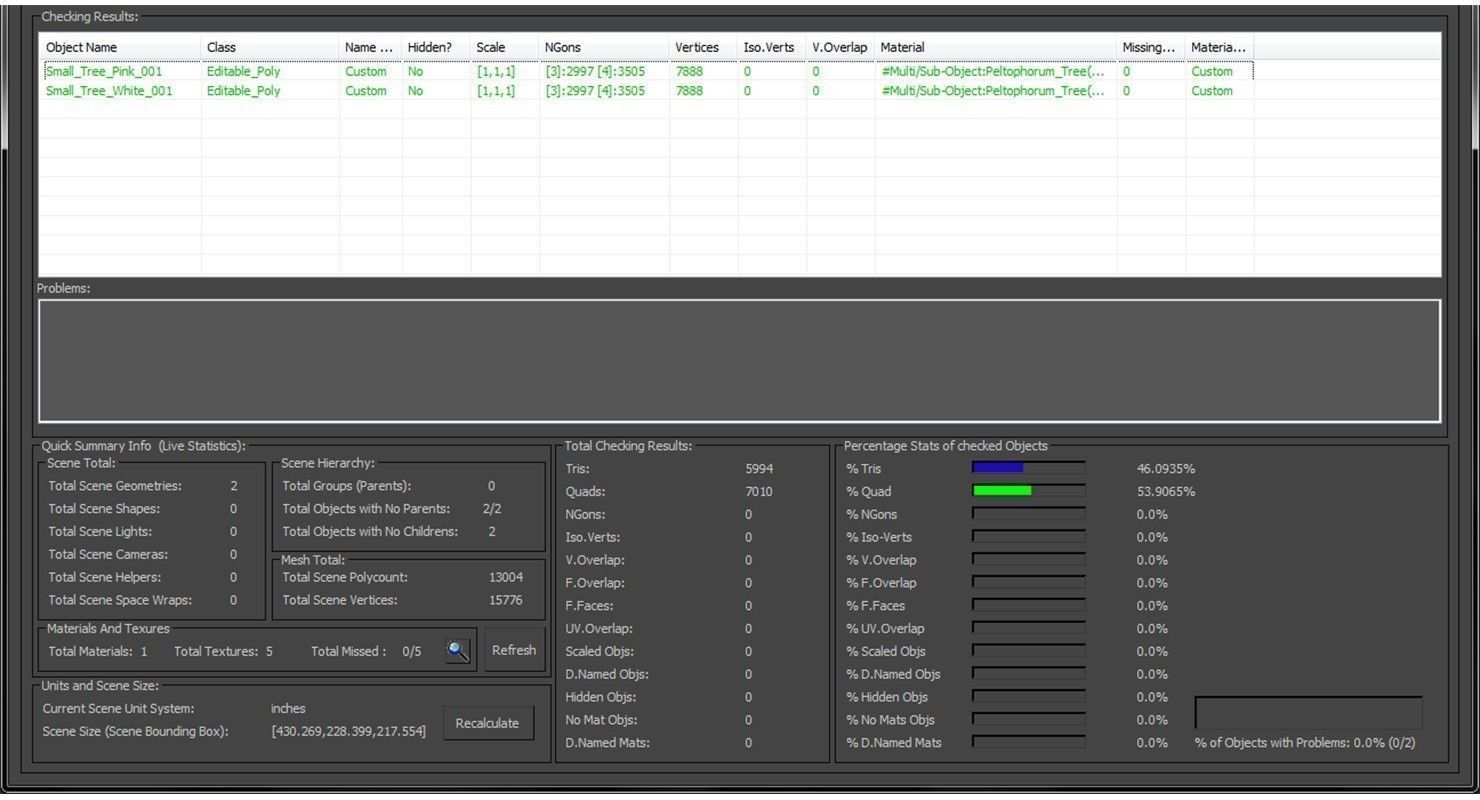 Peltophorum Flower 2 Trees Low-poly 3D model_10