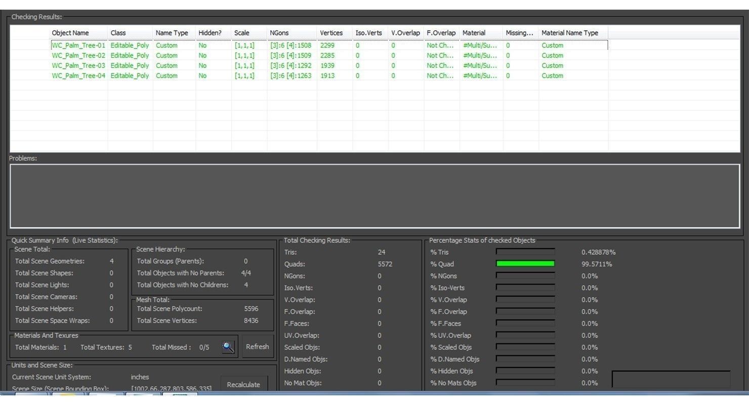 Palm Washingtonia 4 Trees Low-poly 3D model_9