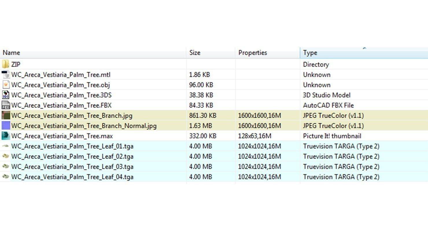 Areca Vestiaria Palm 2 Trees Low-poly 3D model_18