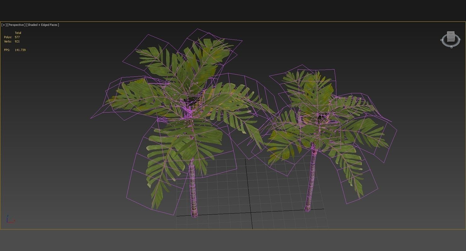 Areca Vestiaria Palm 2 Trees Low-poly 3D model_14