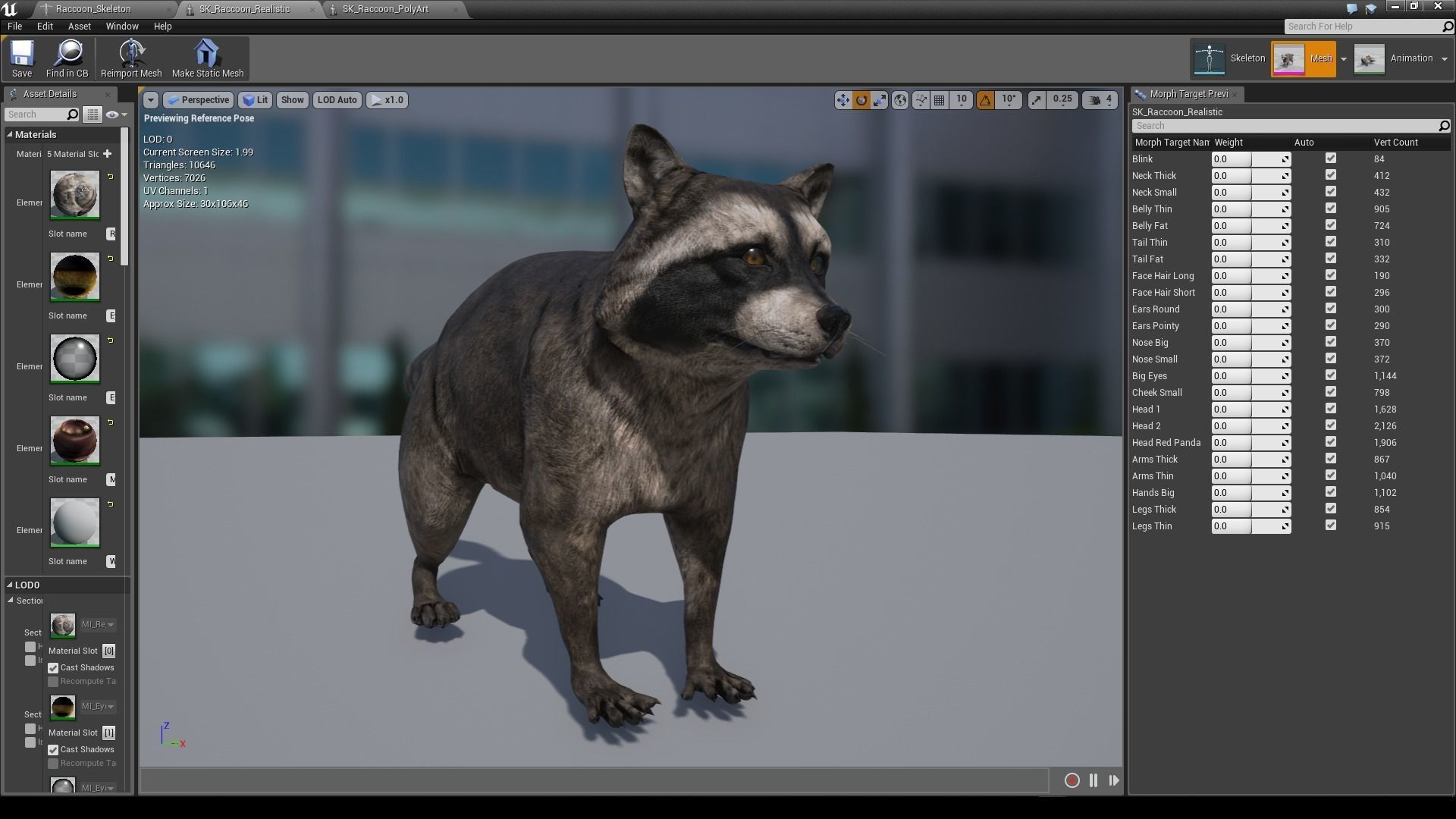Realistic Raccoon and Red Panda 3D model_3