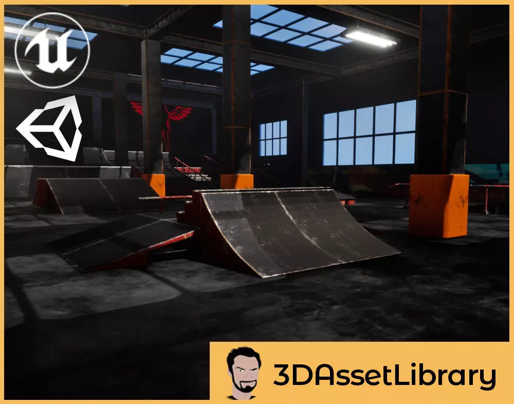 Skate Park Vol 1 For Unreal And Unity Low-poly 3D model_0