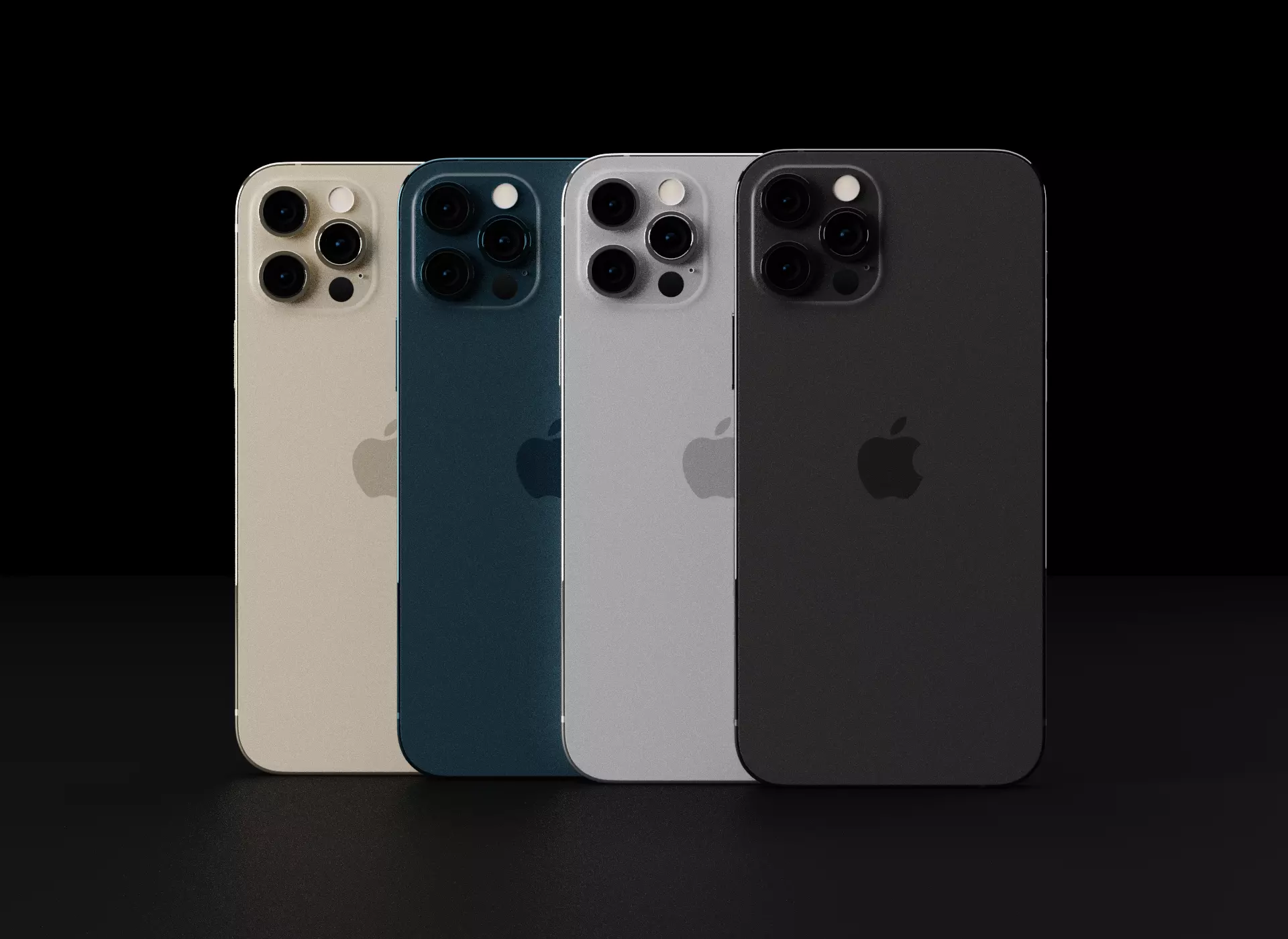 Apple iPhone 12 Pro in all Official Colors Low-poly 3D model_0