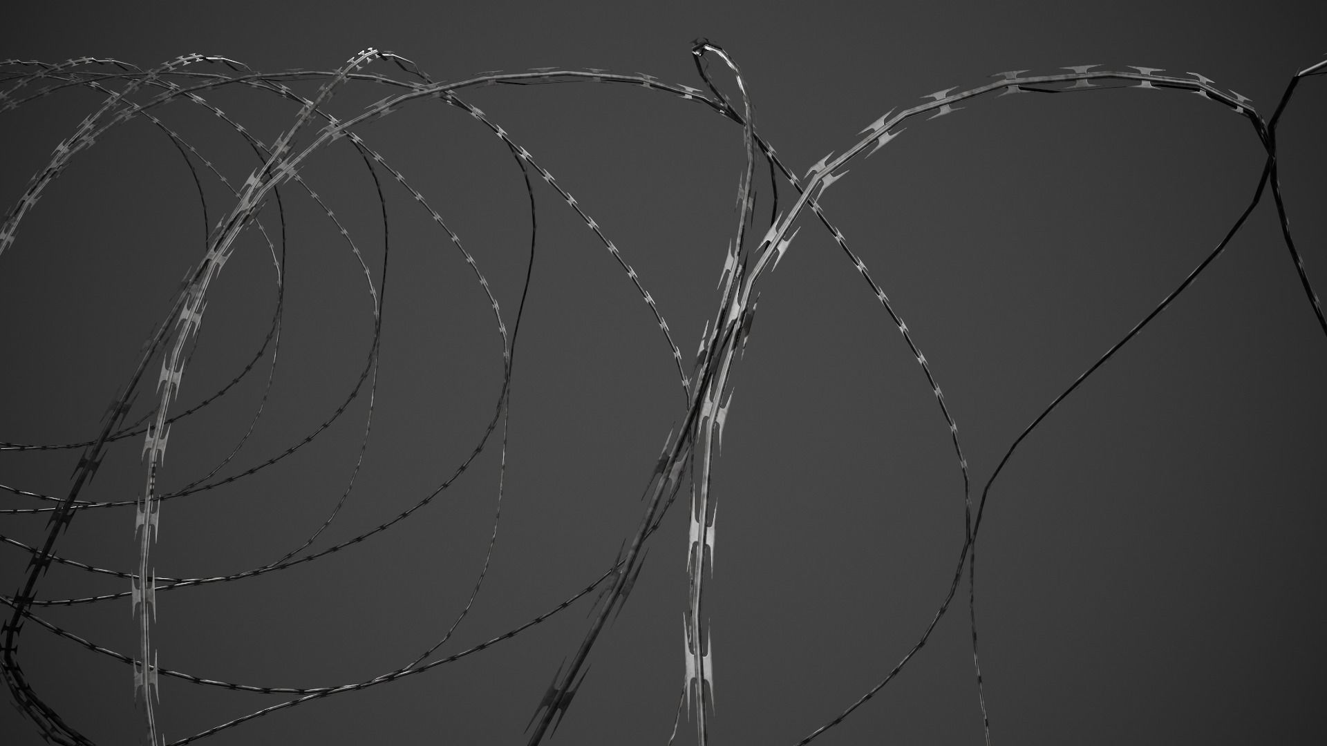 Barbed Wire Pack PBR Game Ready Low-poly 3D model_11