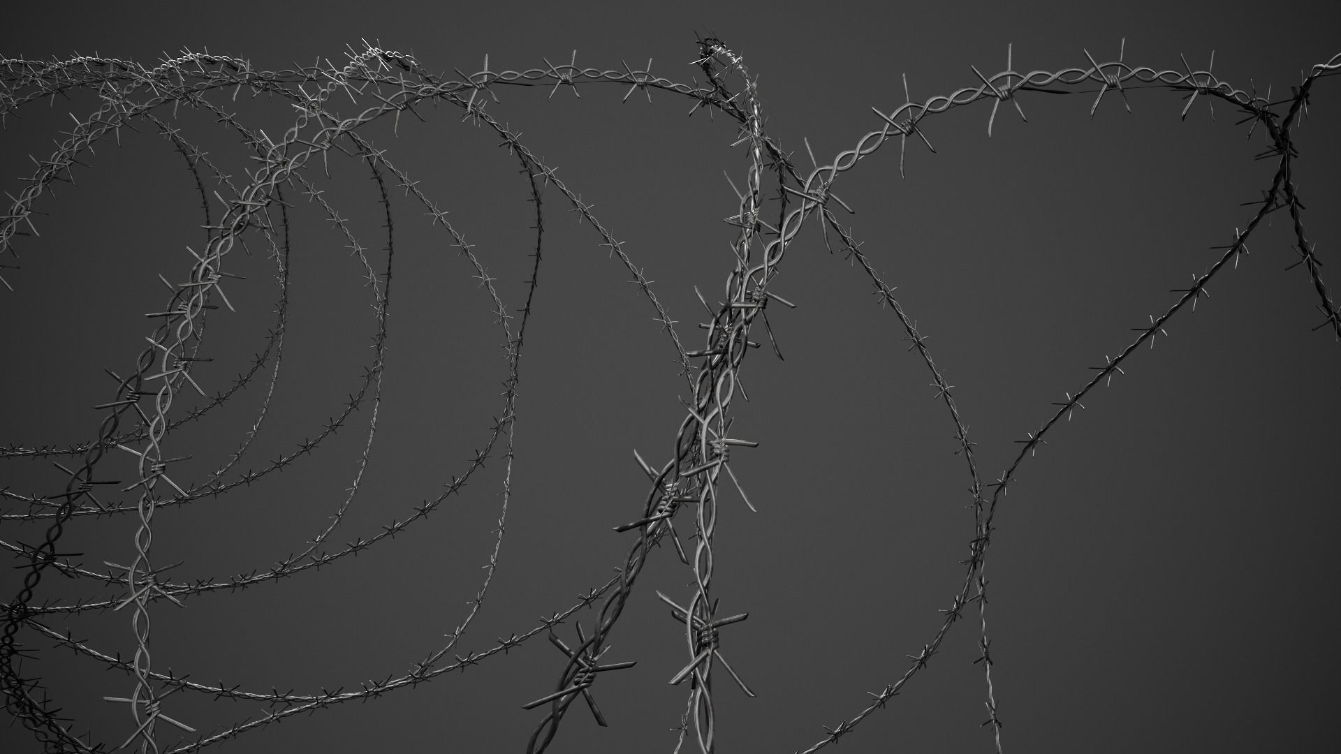 Barbed Wire Pack PBR Game Ready Low-poly 3D model_13