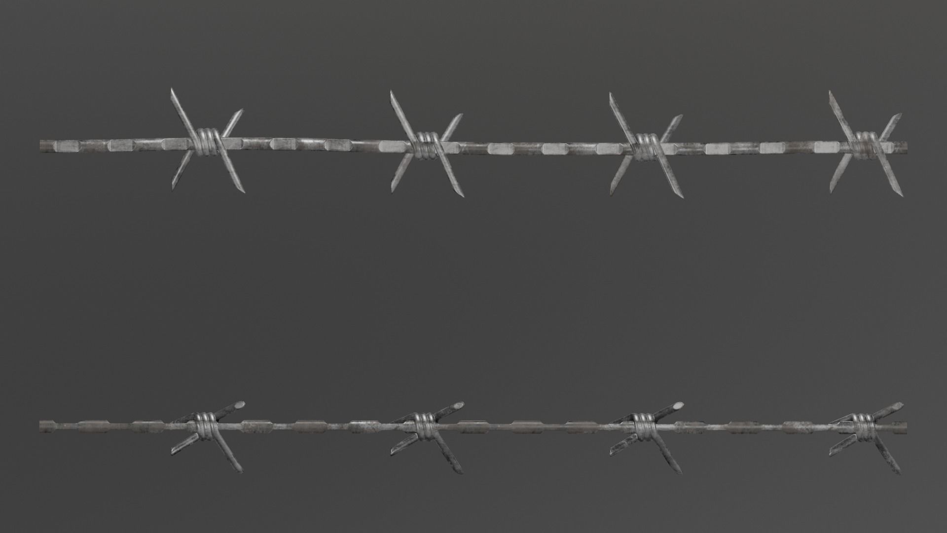 Barbed Wire Pack PBR Game Ready Low-poly 3D model_8