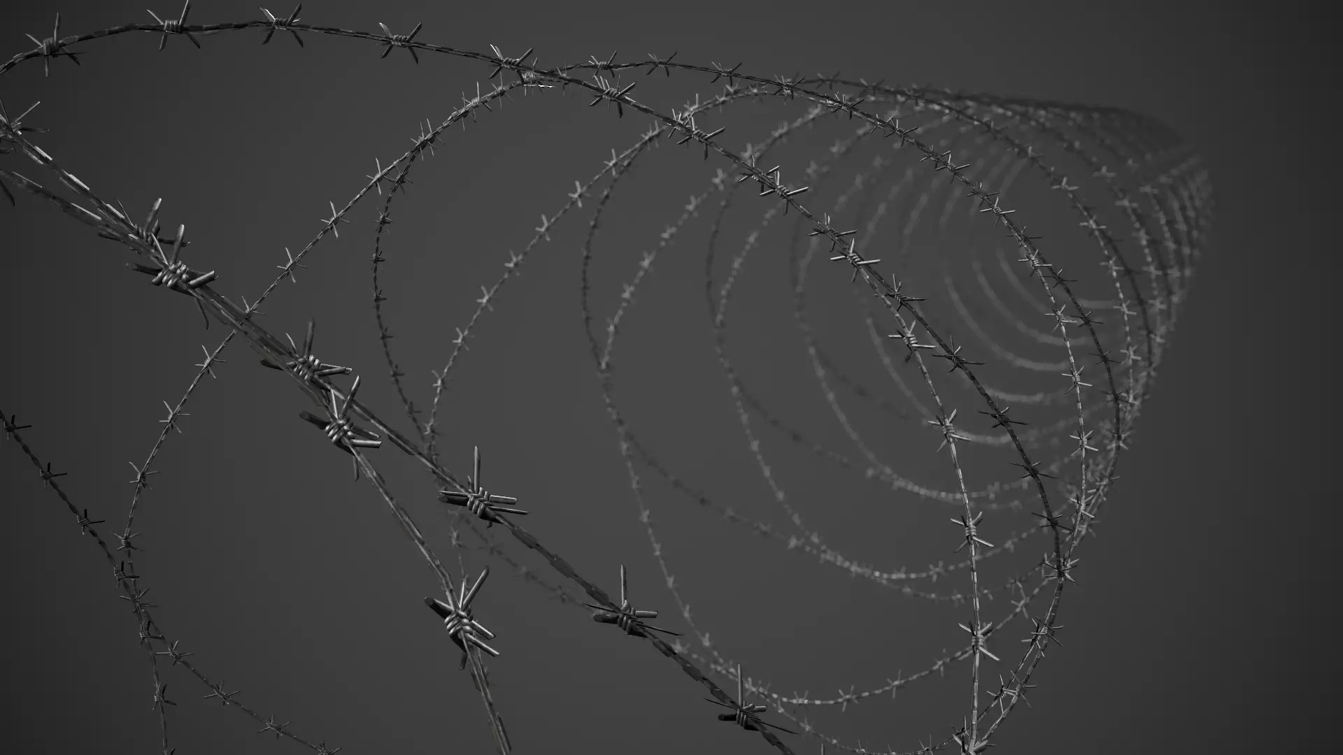 Barbed Wire Pack PBR Game Ready Low-poly 3D model_0