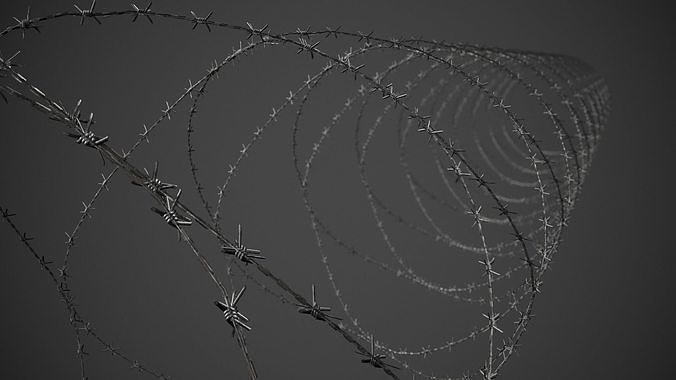 Barbed Wire Pack PBR Game Ready Low-poly 3D model
