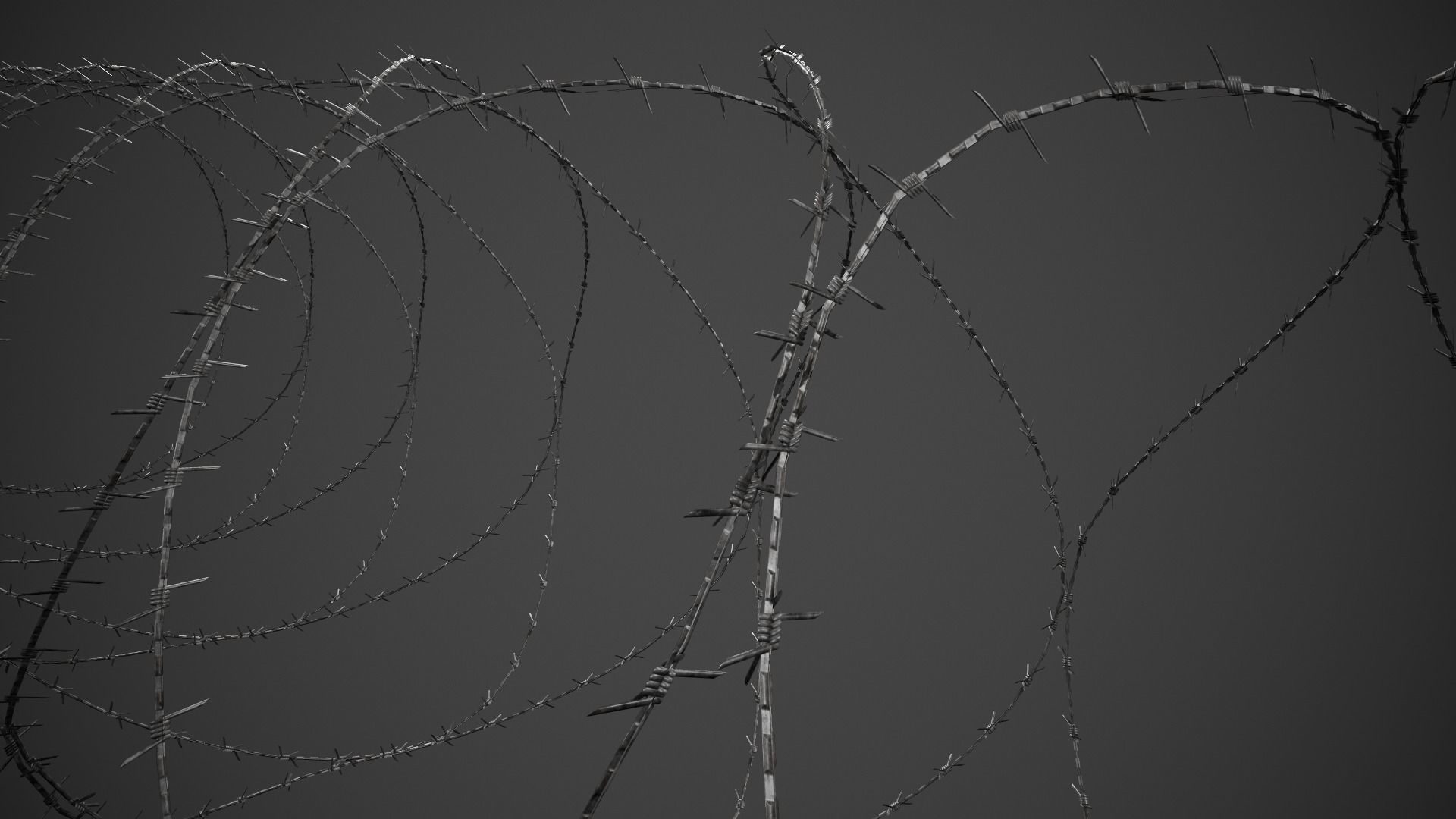 Barbed Wire Pack PBR Game Ready Low-poly 3D model_9