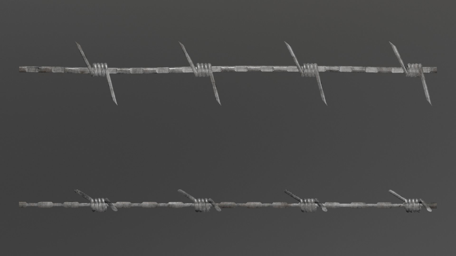 Barbed Wire Pack PBR Game Ready Low-poly 3D model_7
