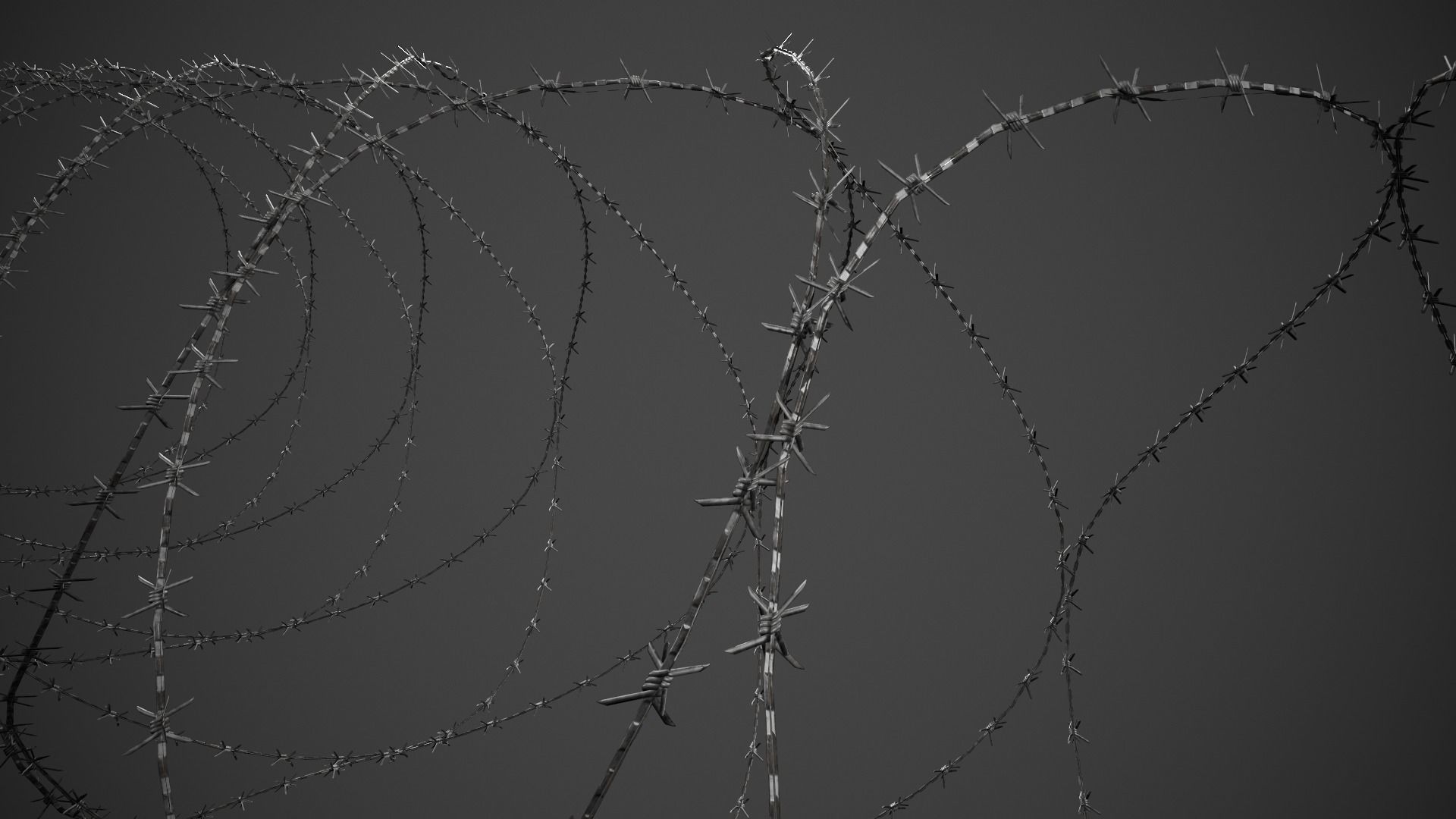 Barbed Wire Pack PBR Game Ready Low-poly 3D model_2