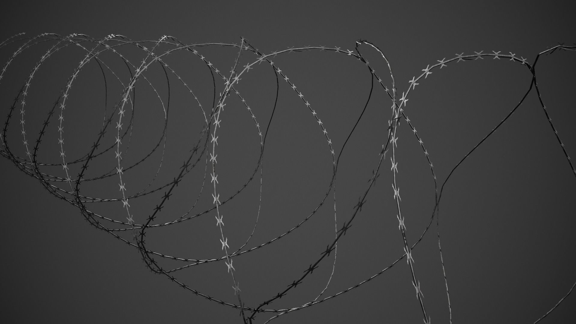 Barbed Wire Pack PBR Game Ready Low-poly 3D model_16