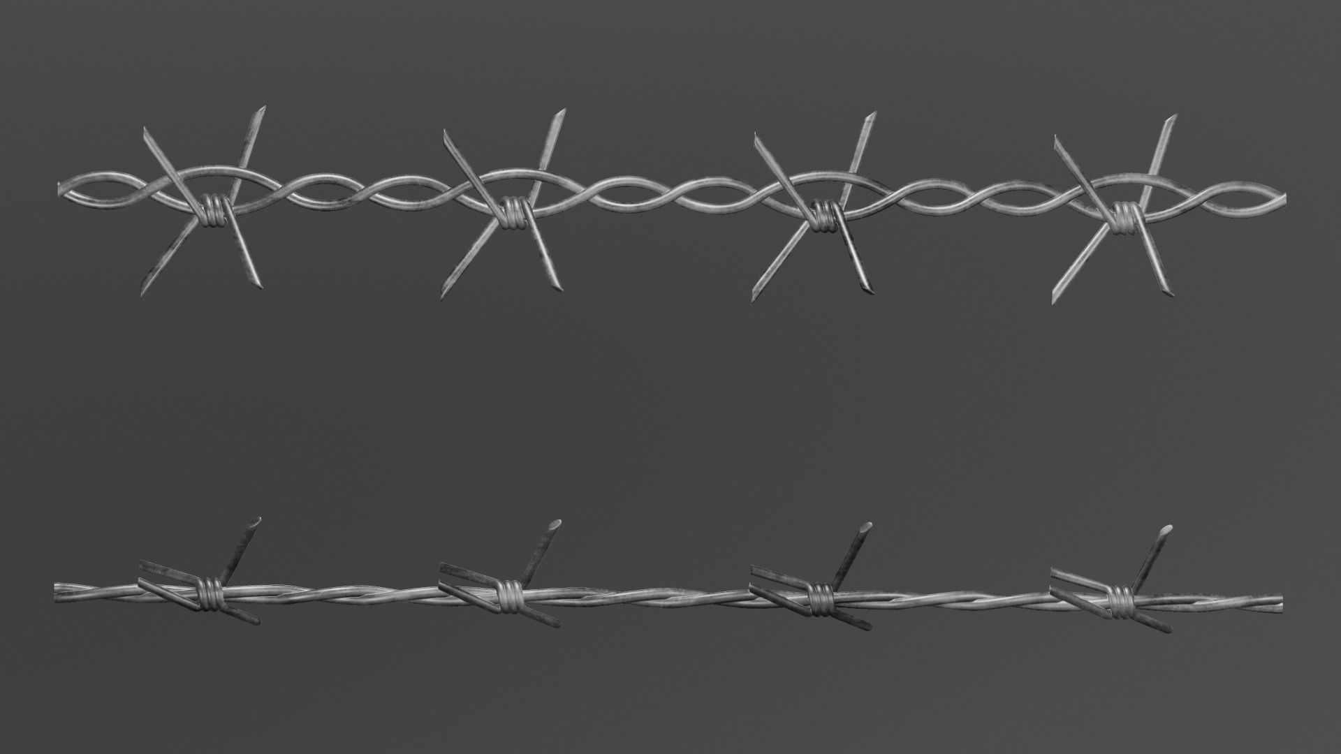 Barbed Wire Pack PBR Game Ready Low-poly 3D model_3