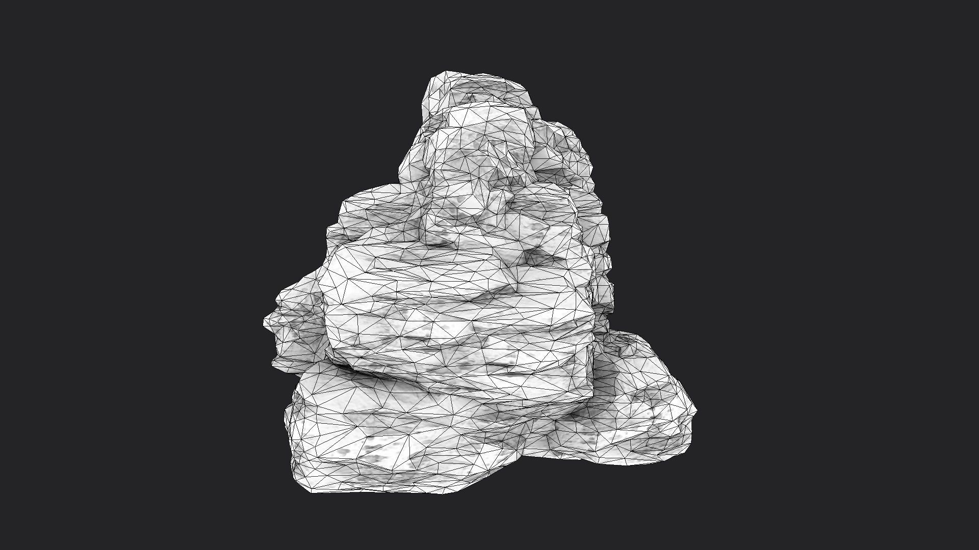 Snowy Rock 4-3 Low-poly 3D model_6