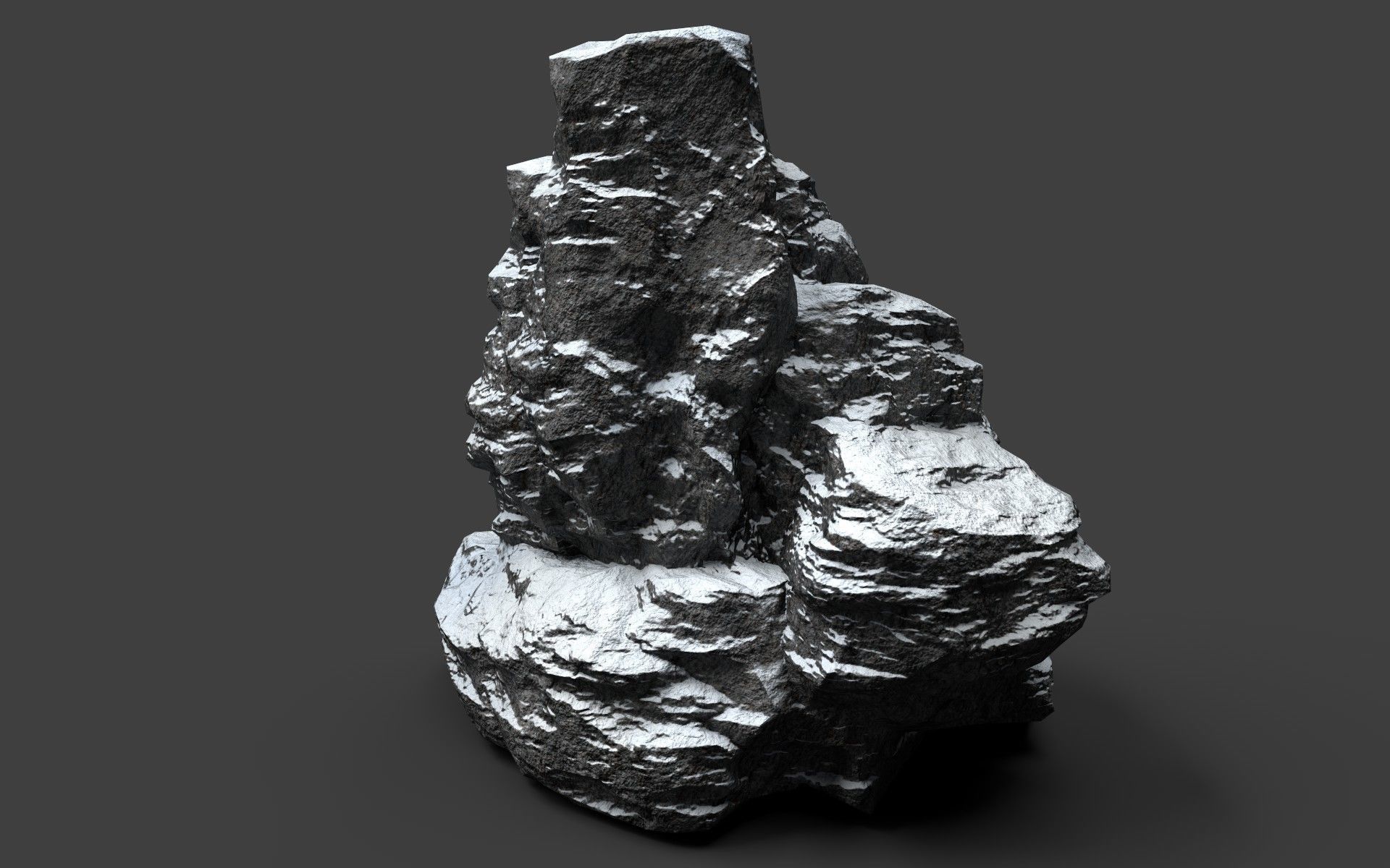 Snowy Rock 4-3 Low-poly 3D model_4